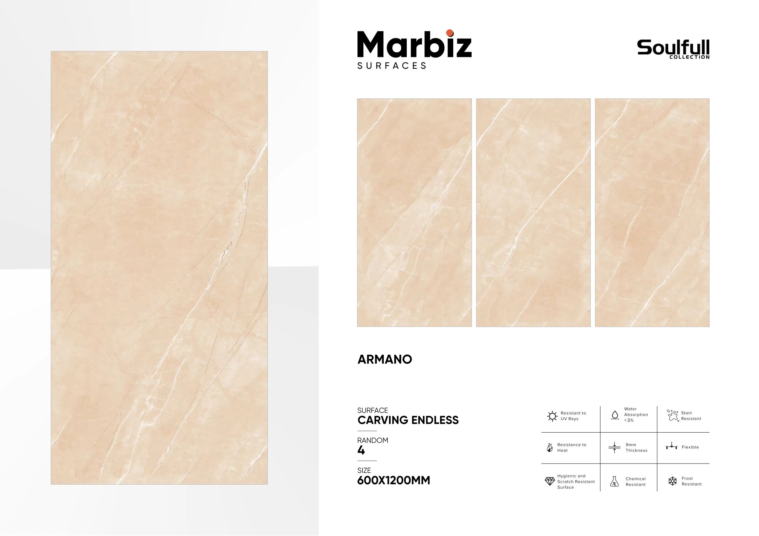 Soulfull 600x1200mm Carving Endless - Design 34 - 600x1200mm Carving