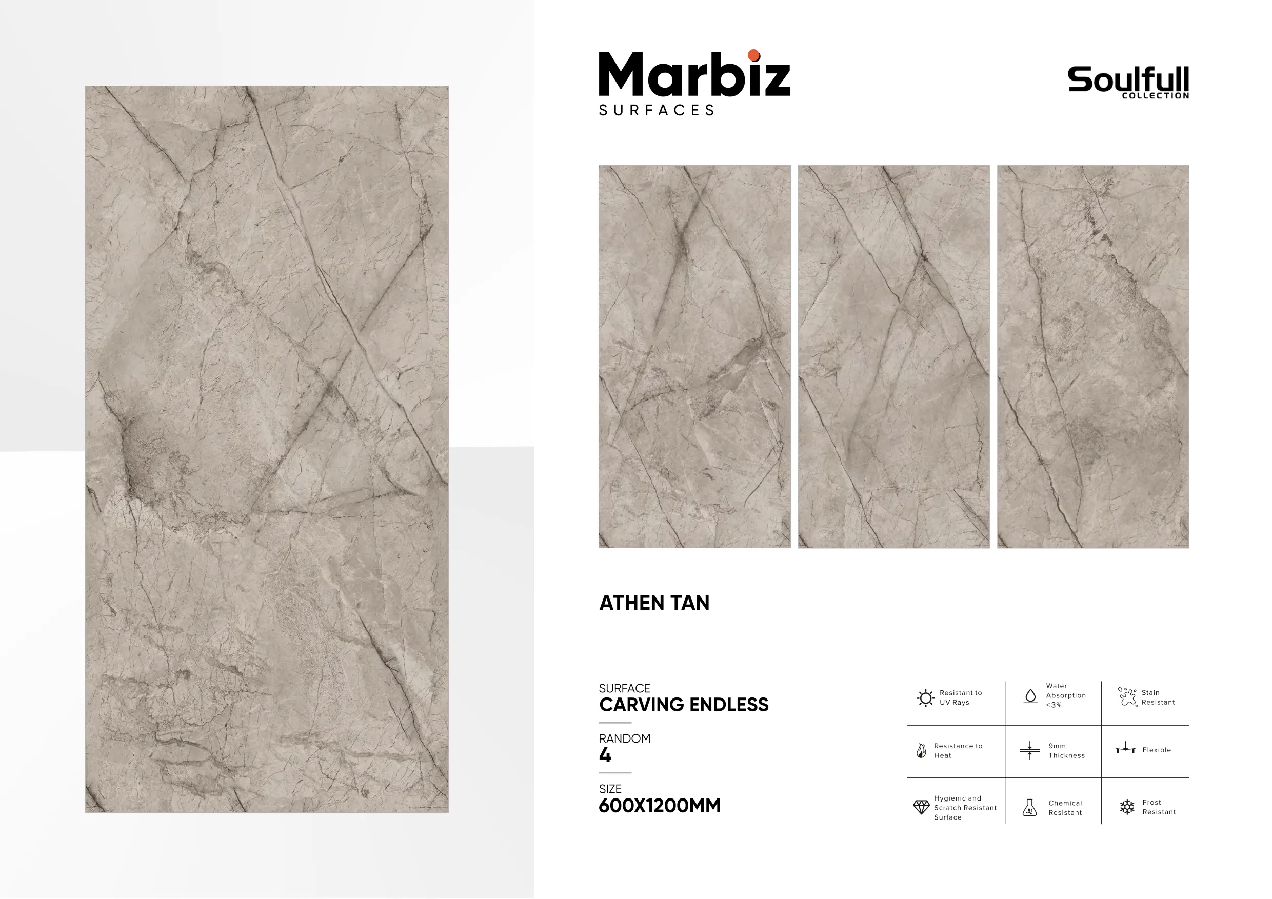 Soulfull 600x1200mm Carving Endless - Design 40 - 600x1200mm Carving