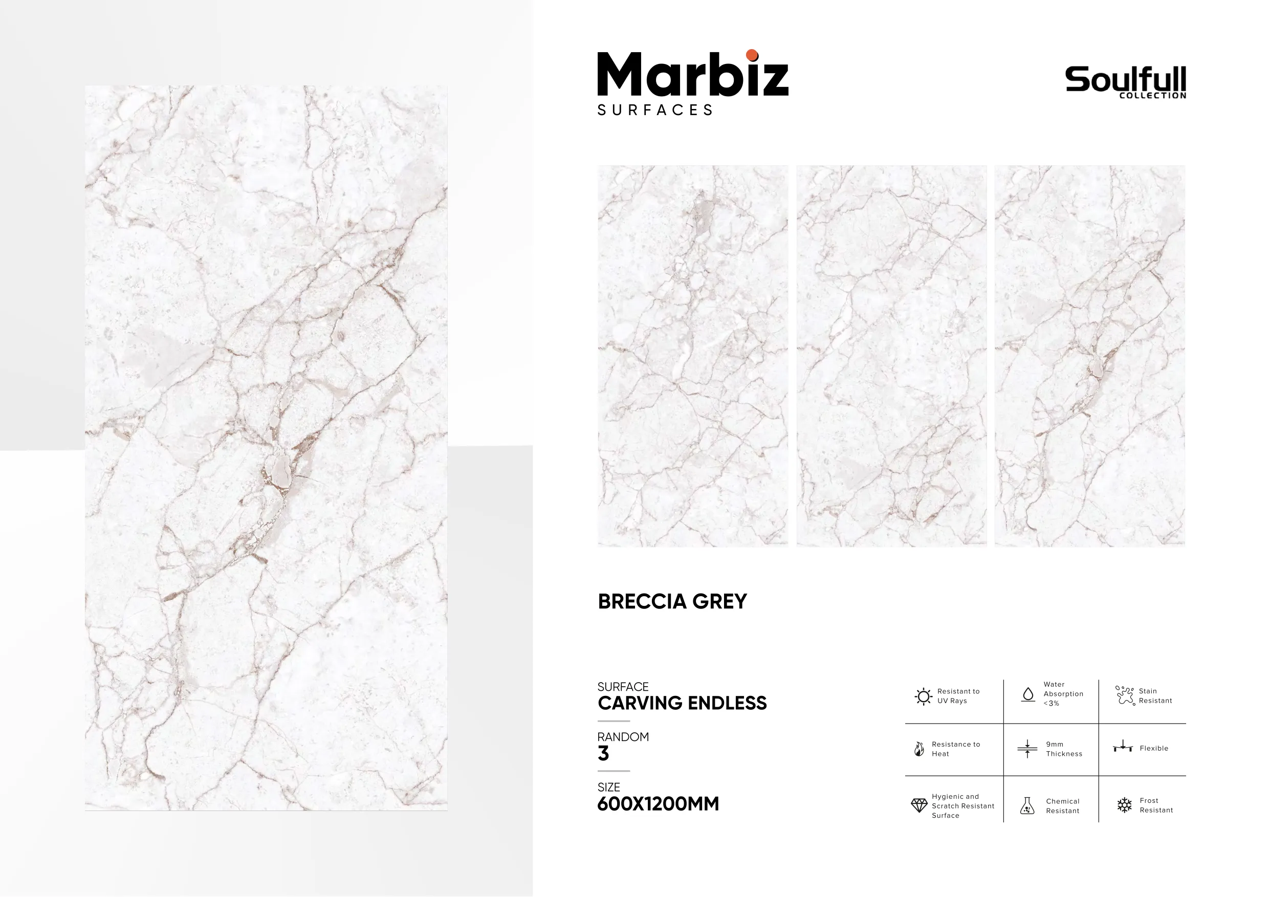 Soulfull 600x1200mm Carving Endless - Design 46 - 600x1200mm Carving