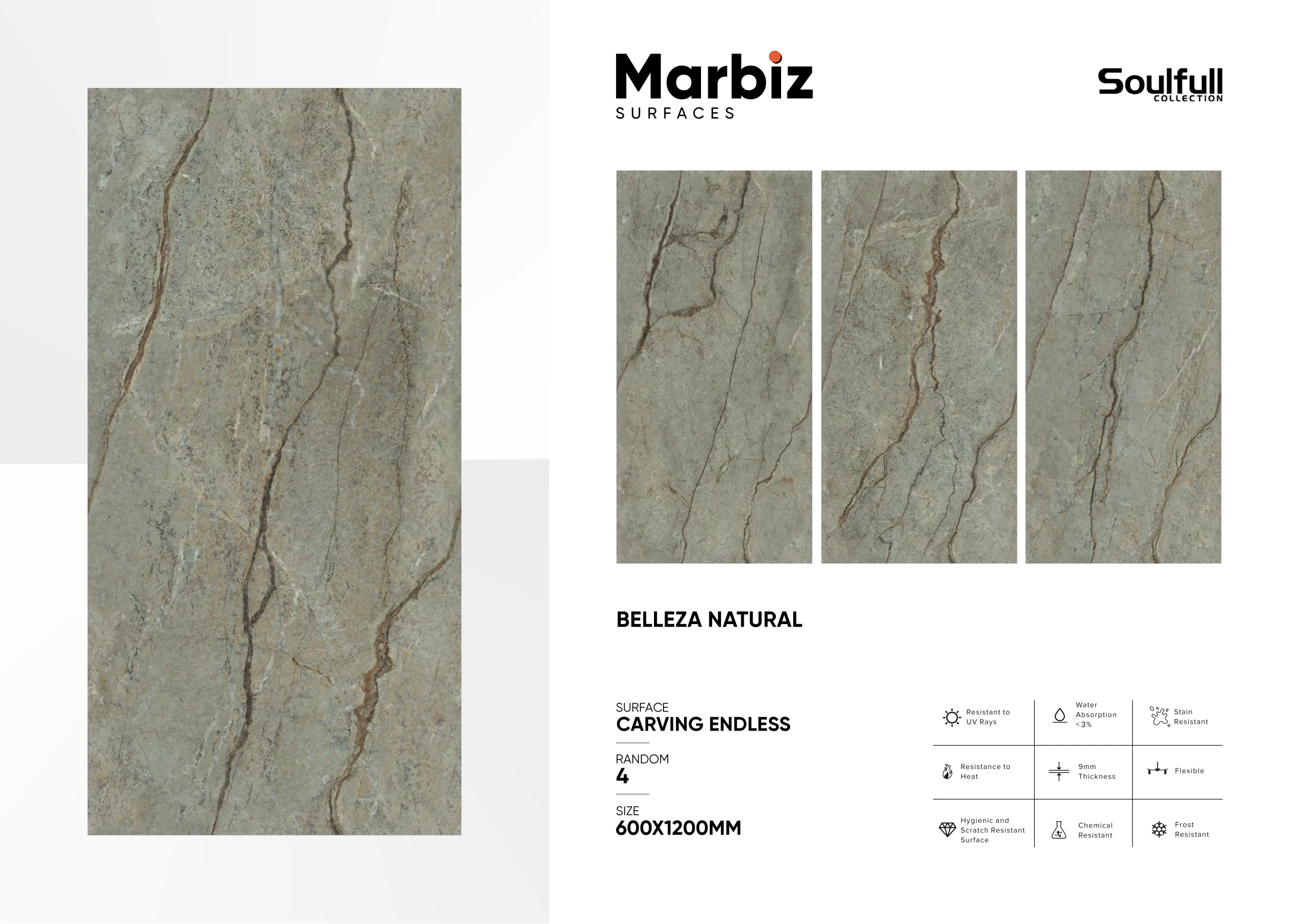 Soulfull 600x1200mm Carving Endless - Design 48 - 600x1200mm Carving
