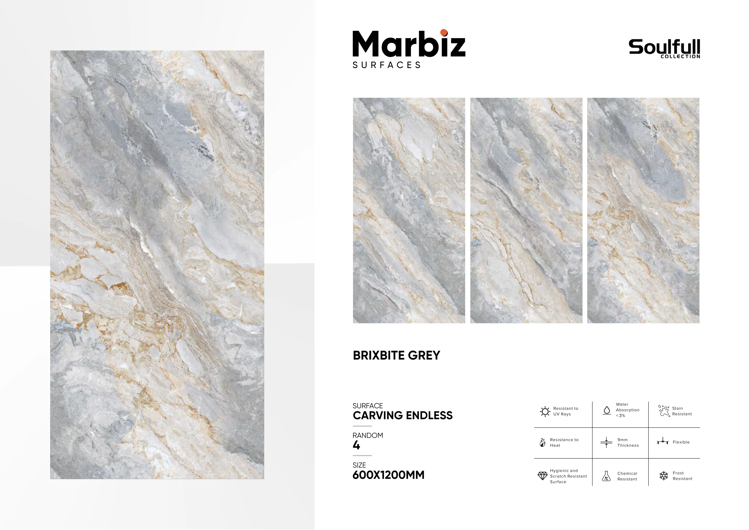 Soulfull 600x1200mm Carving Endless - Design 52 - 600x1200mm Carving