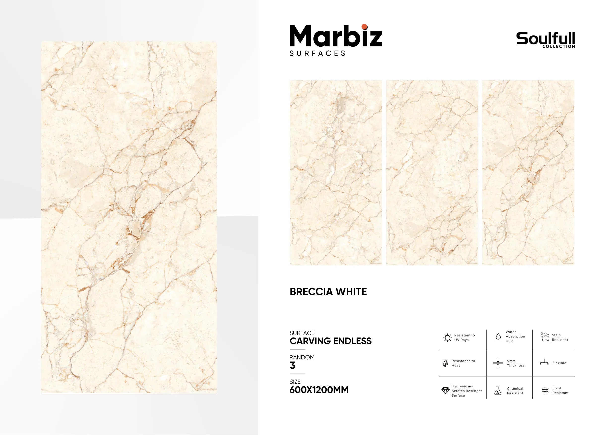 Soulfull 600x1200mm Carving Endless - Design 54 - 600x1200mm Carving