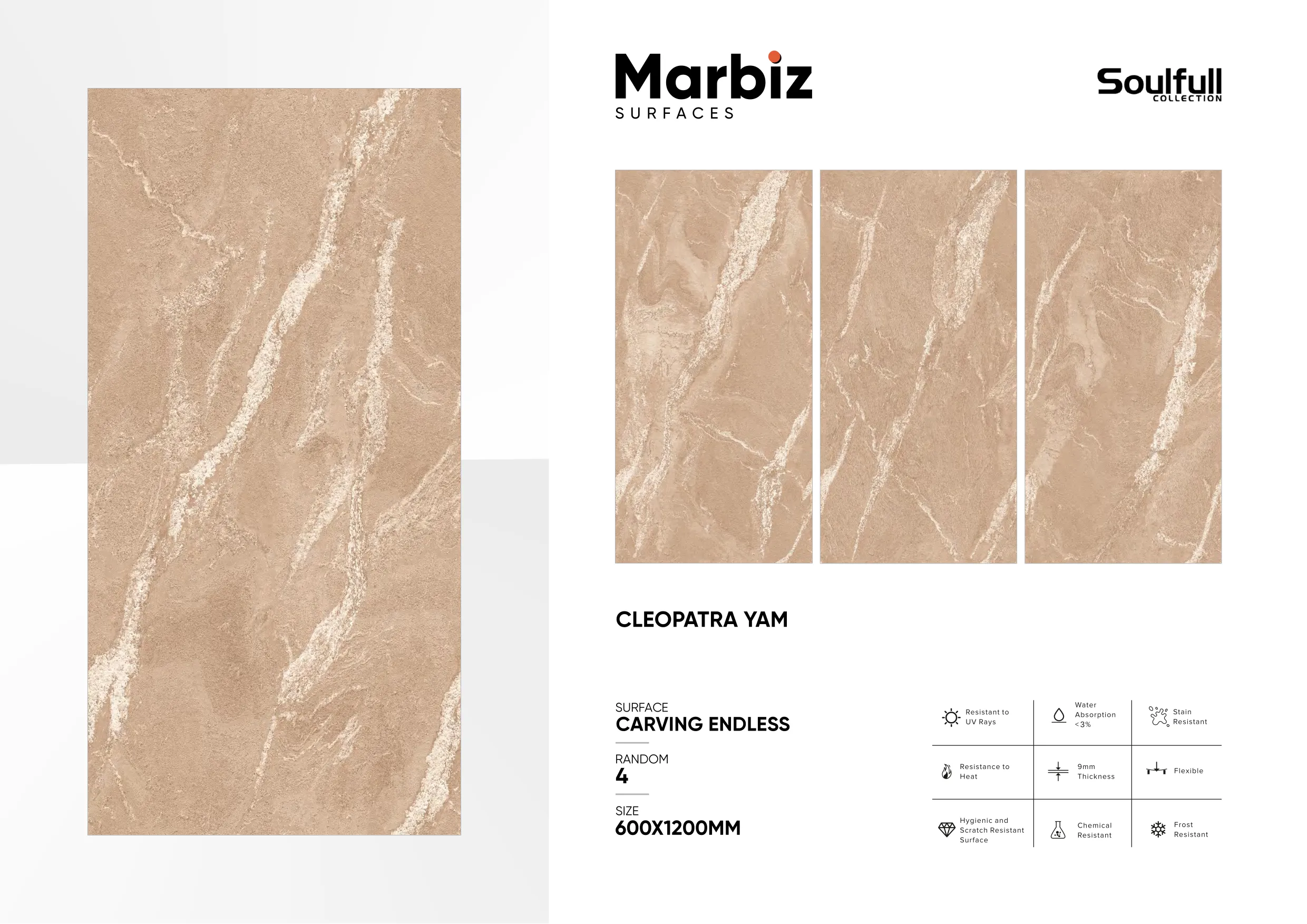 Soulfull 600x1200mm Carving Endless - Design 68 - 600x1200mm Carving