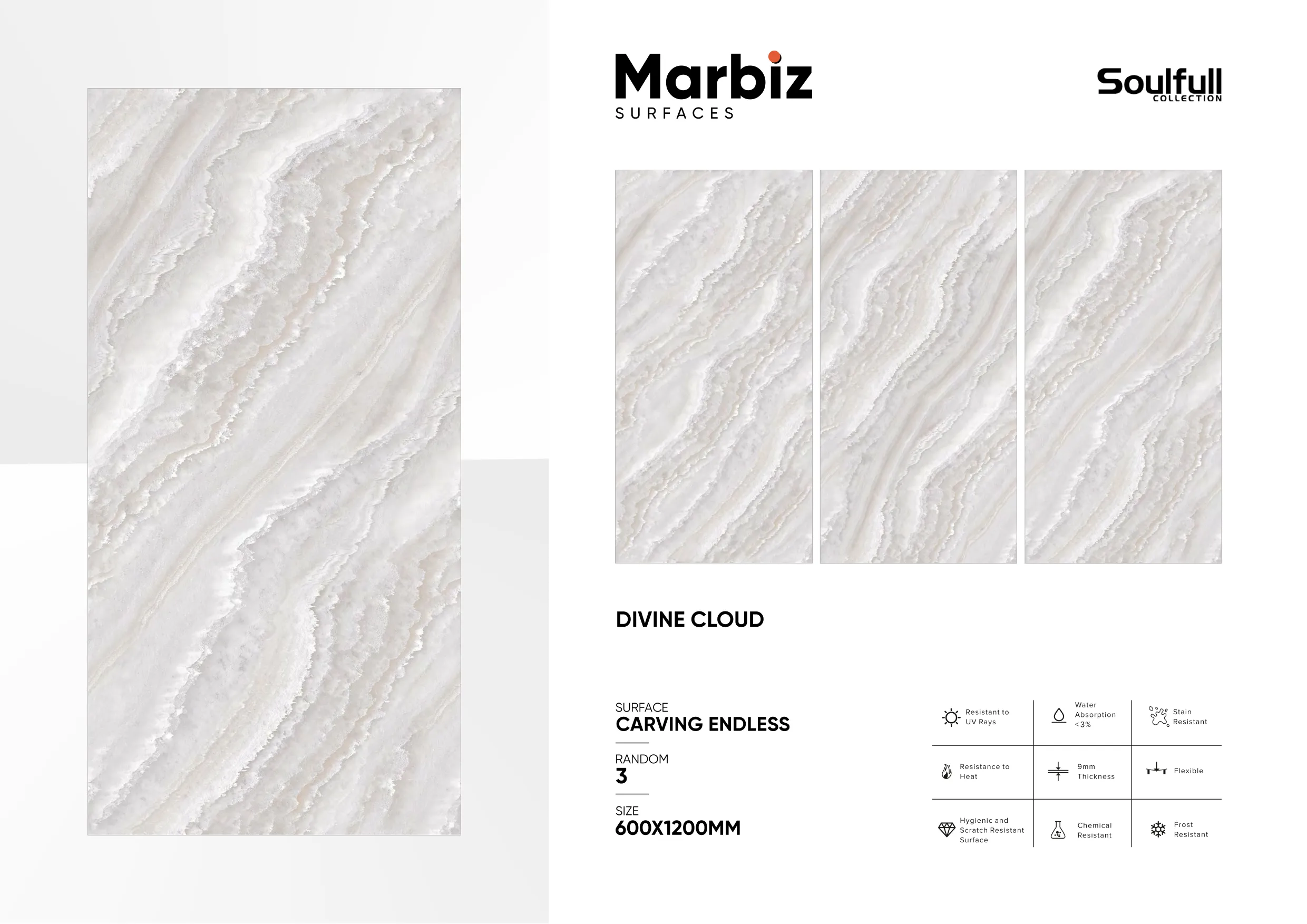 Soulfull 600x1200mm Carving Endless - Design 70 - 600x1200mm Carving