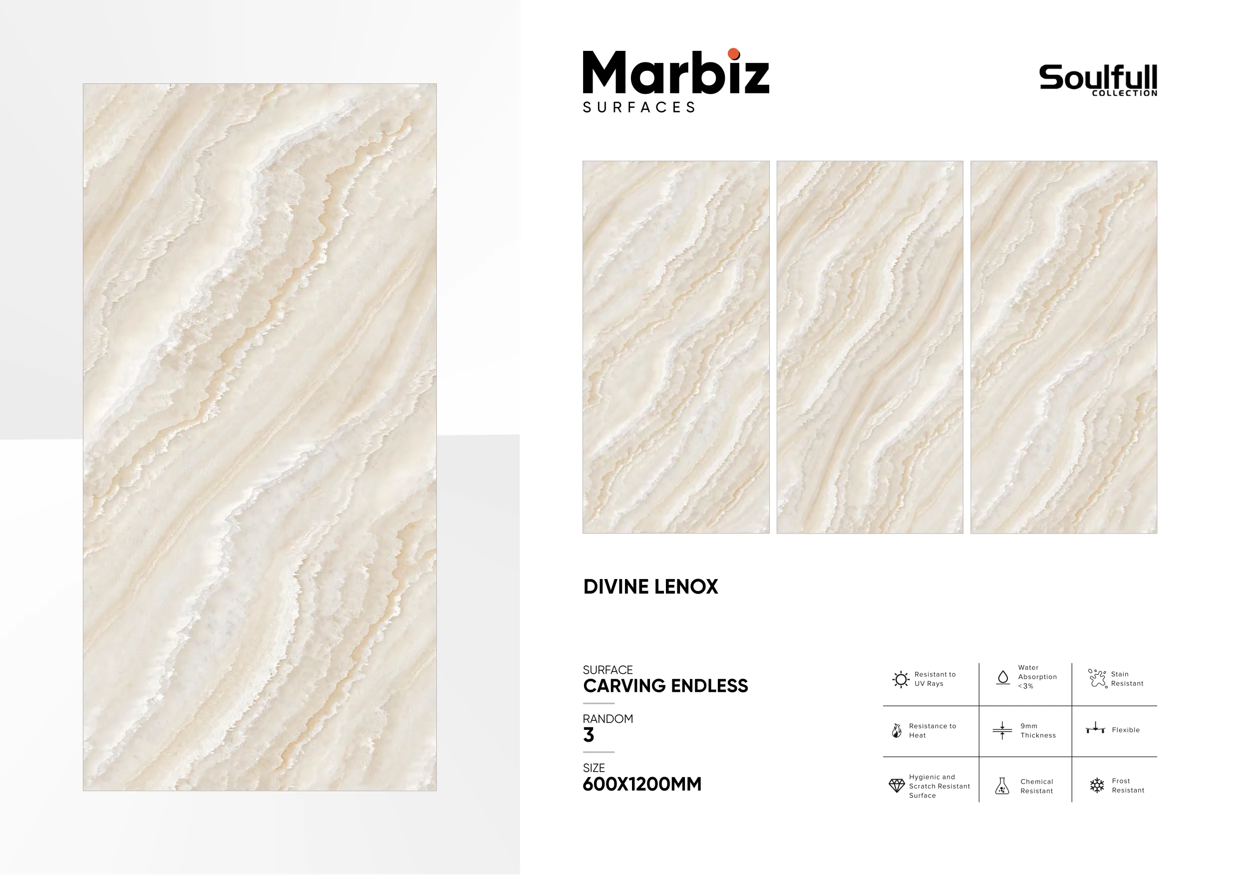 Soulfull 600x1200mm Carving Endless - Design 72 - 600x1200mm Carving