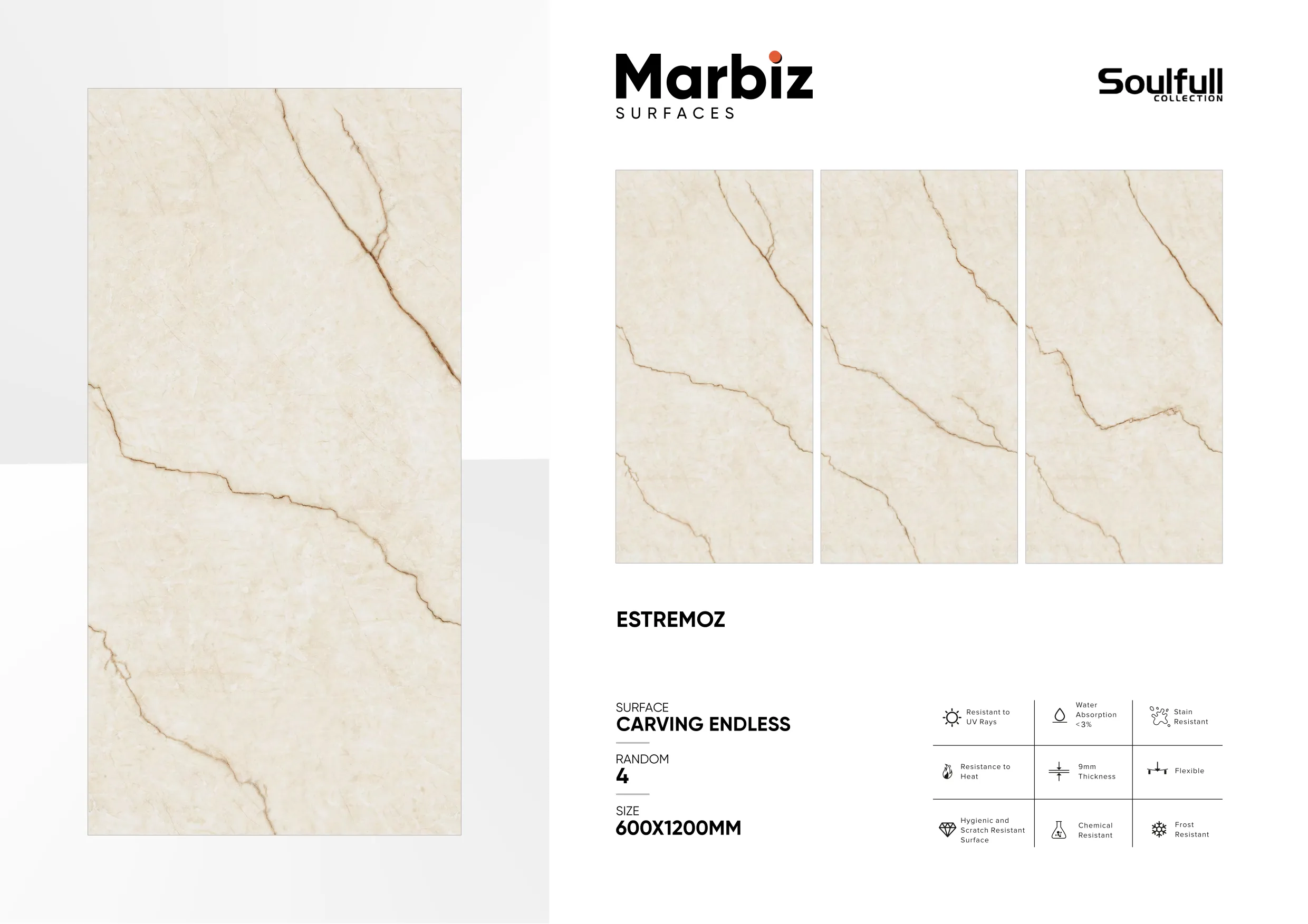Soulfull 600x1200mm Carving Endless - Design 74 - 600x1200mm Carving