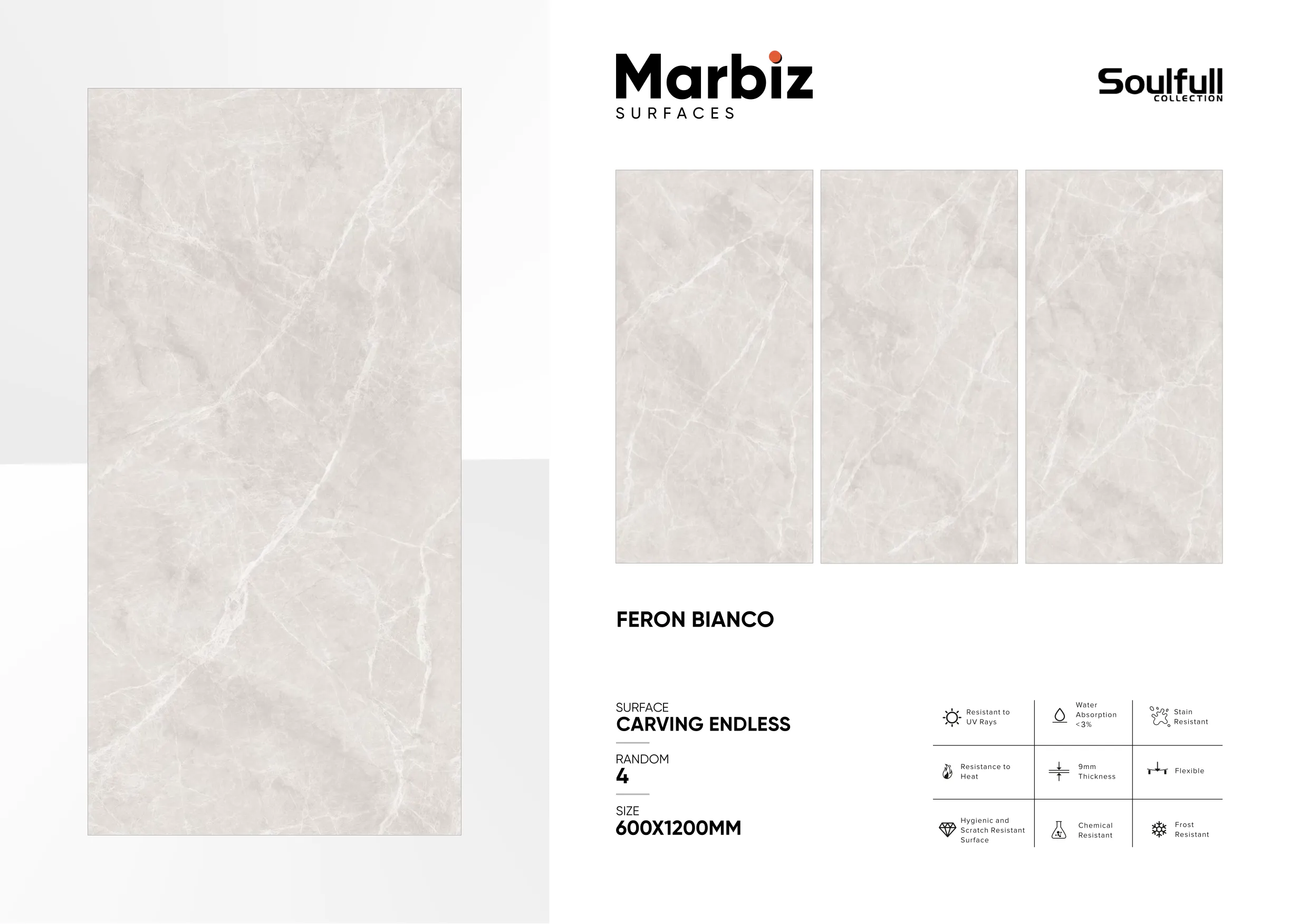 Soulfull 600x1200mm Carving Endless - Design 80 - 600x1200mm Carving