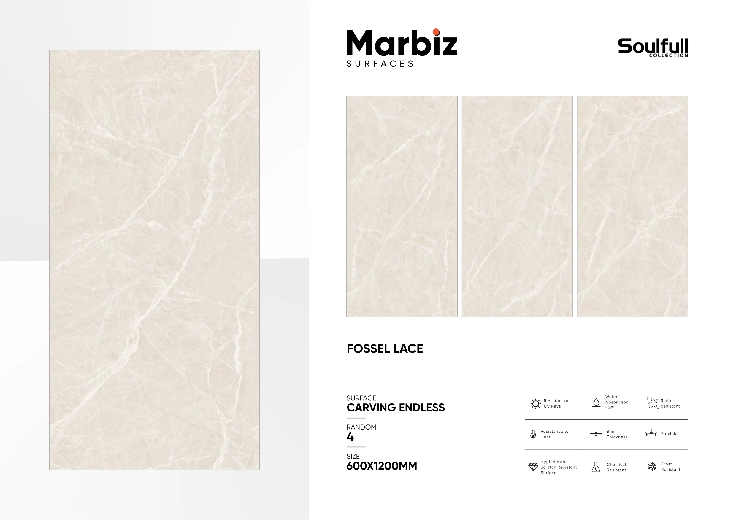 Soulfull 600x1200mm Carving Endless - Design 86 - 600x1200mm Carving