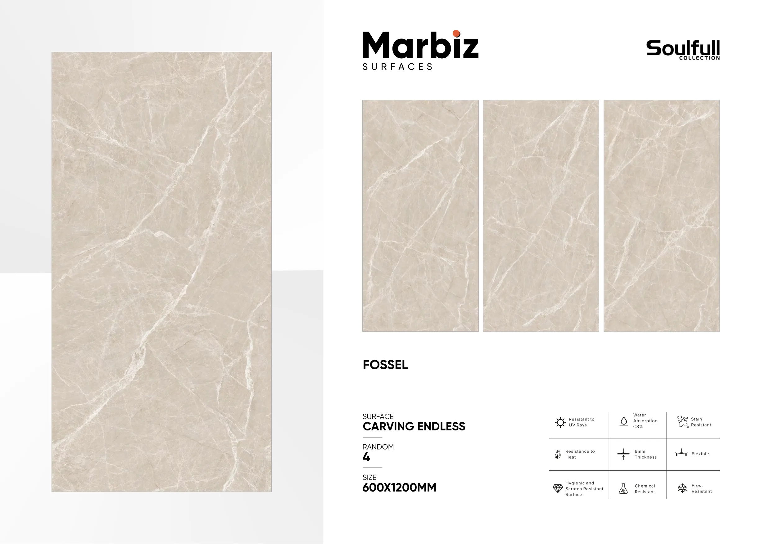 Soulfull 600x1200mm Carving Endless - Design 90 - 600x1200mm Carving