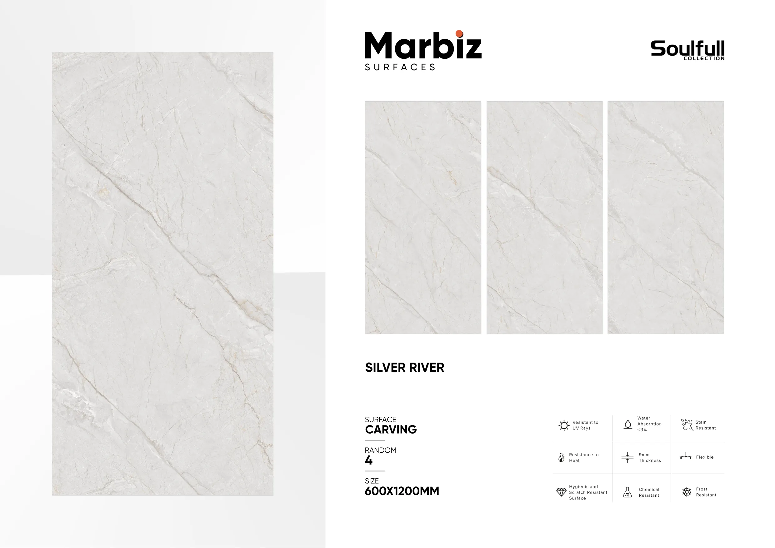 Soulfull 600x1200mm Carving Random - Design 100 - 600x1200mm Carving