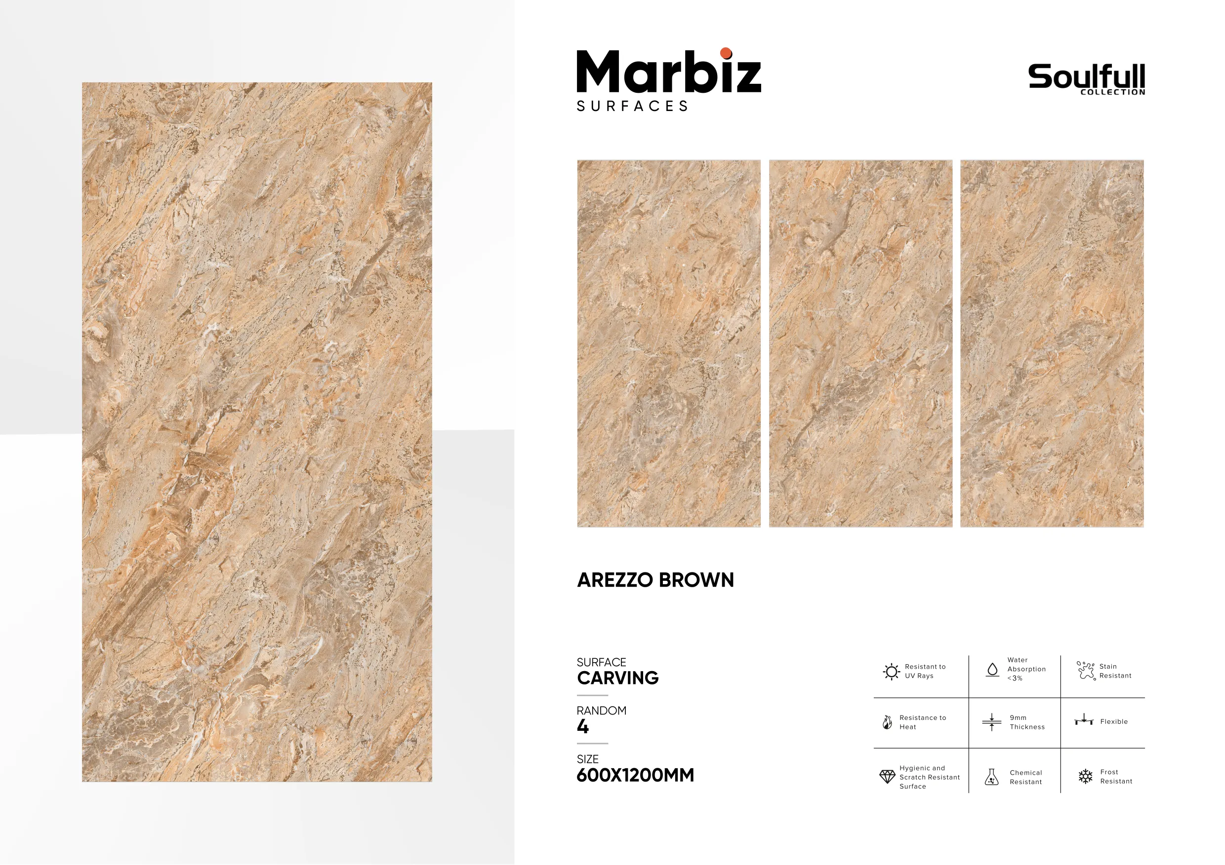 Soulfull 600x1200mm Carving Random - Design 10 - 600x1200mm Carving