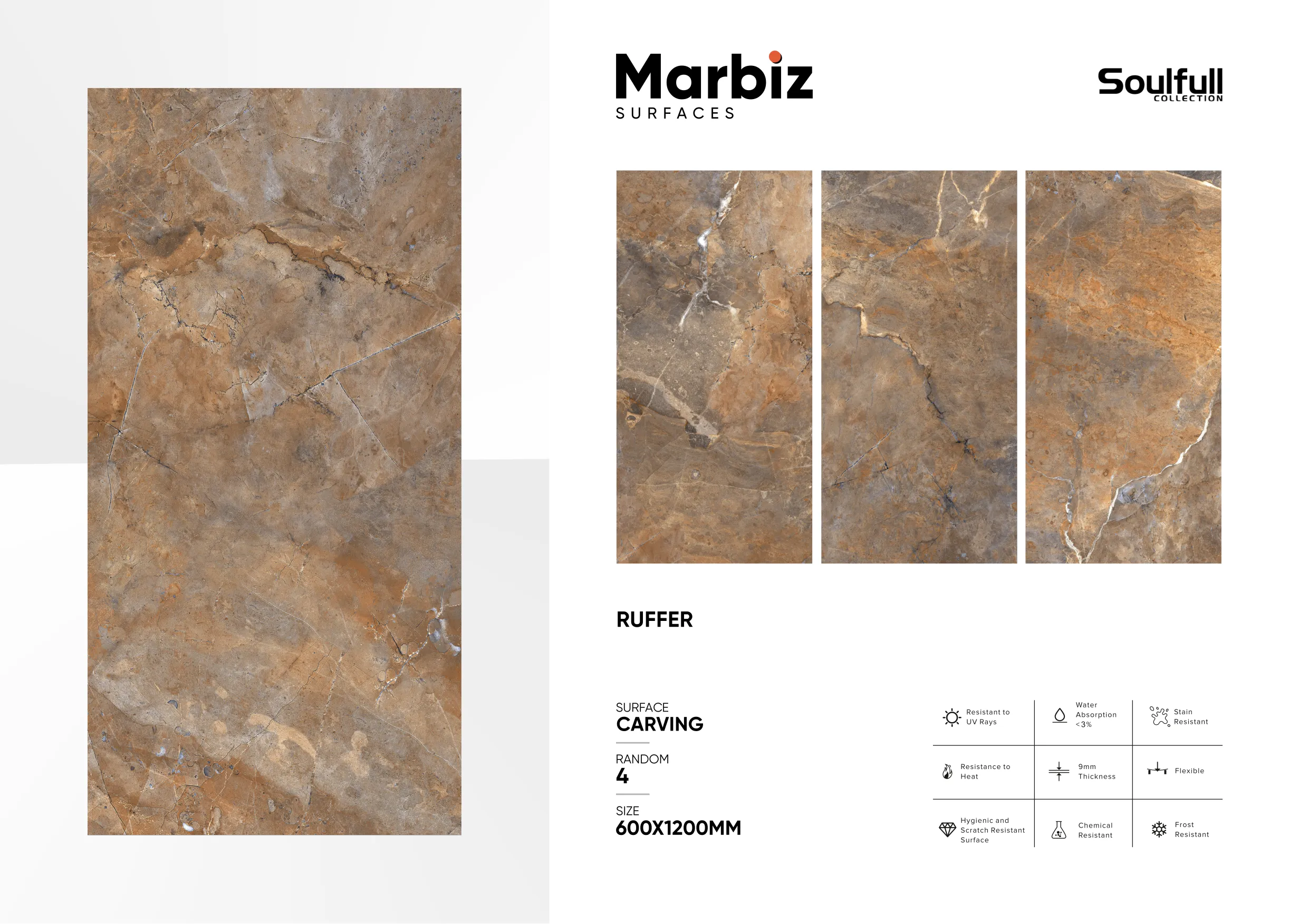Soulfull 600x1200mm Carving Random - Design 126 - 600x1200mm Carving