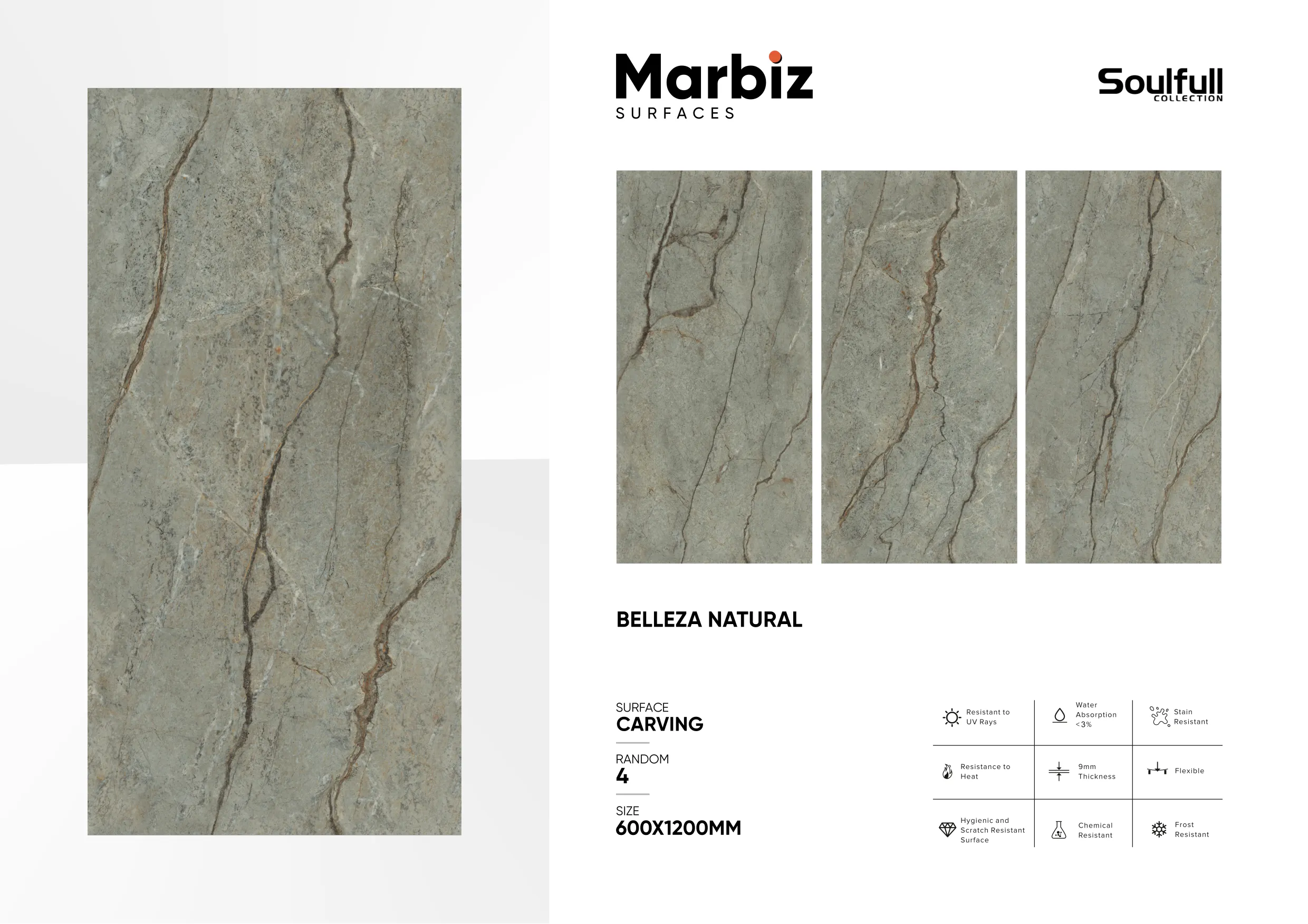 Soulfull 600x1200mm Carving Random - Design 138 - 600x1200mm Carving