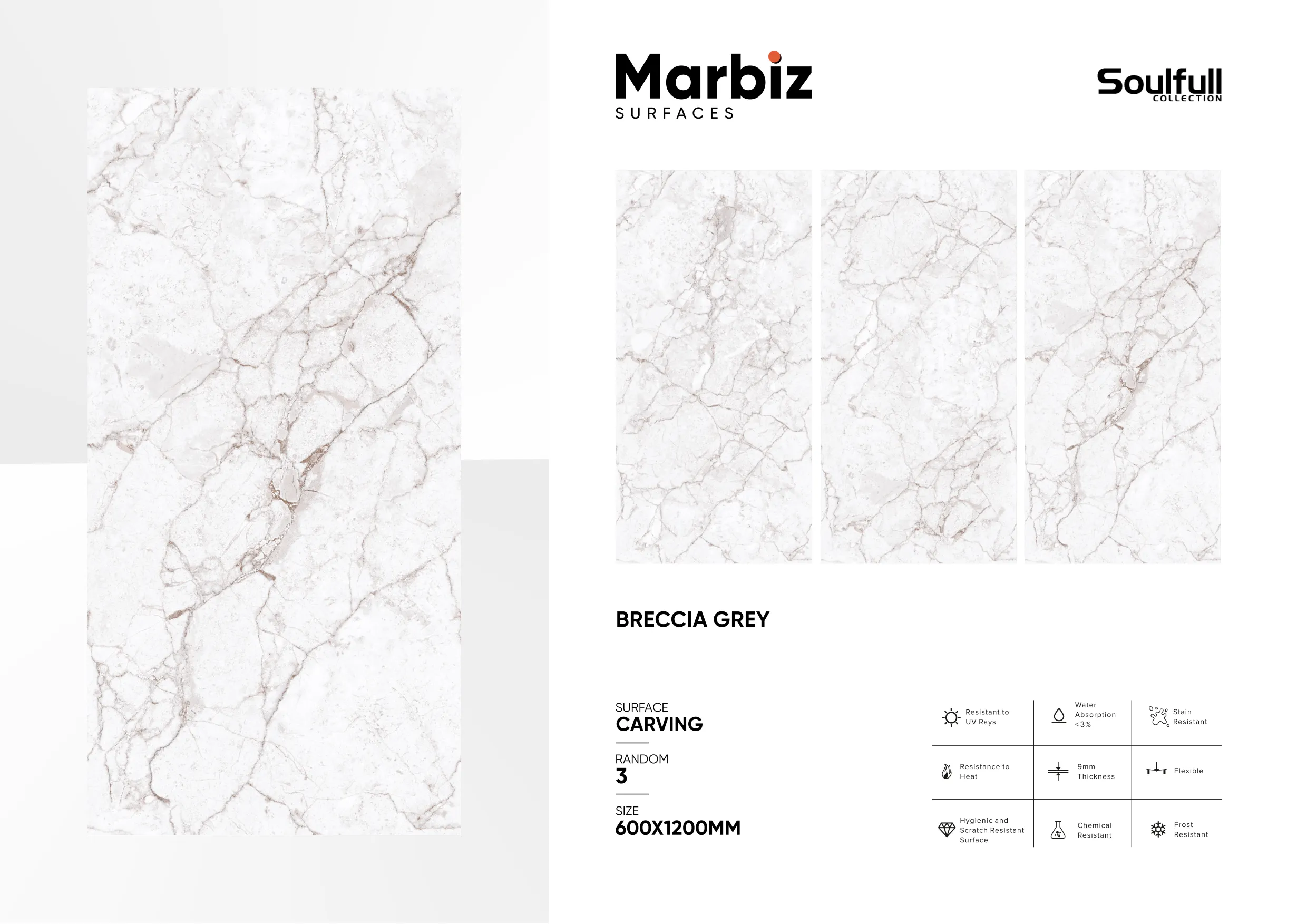 Soulfull 600x1200mm Carving Random - Design 142 - 600x1200mm Carving
