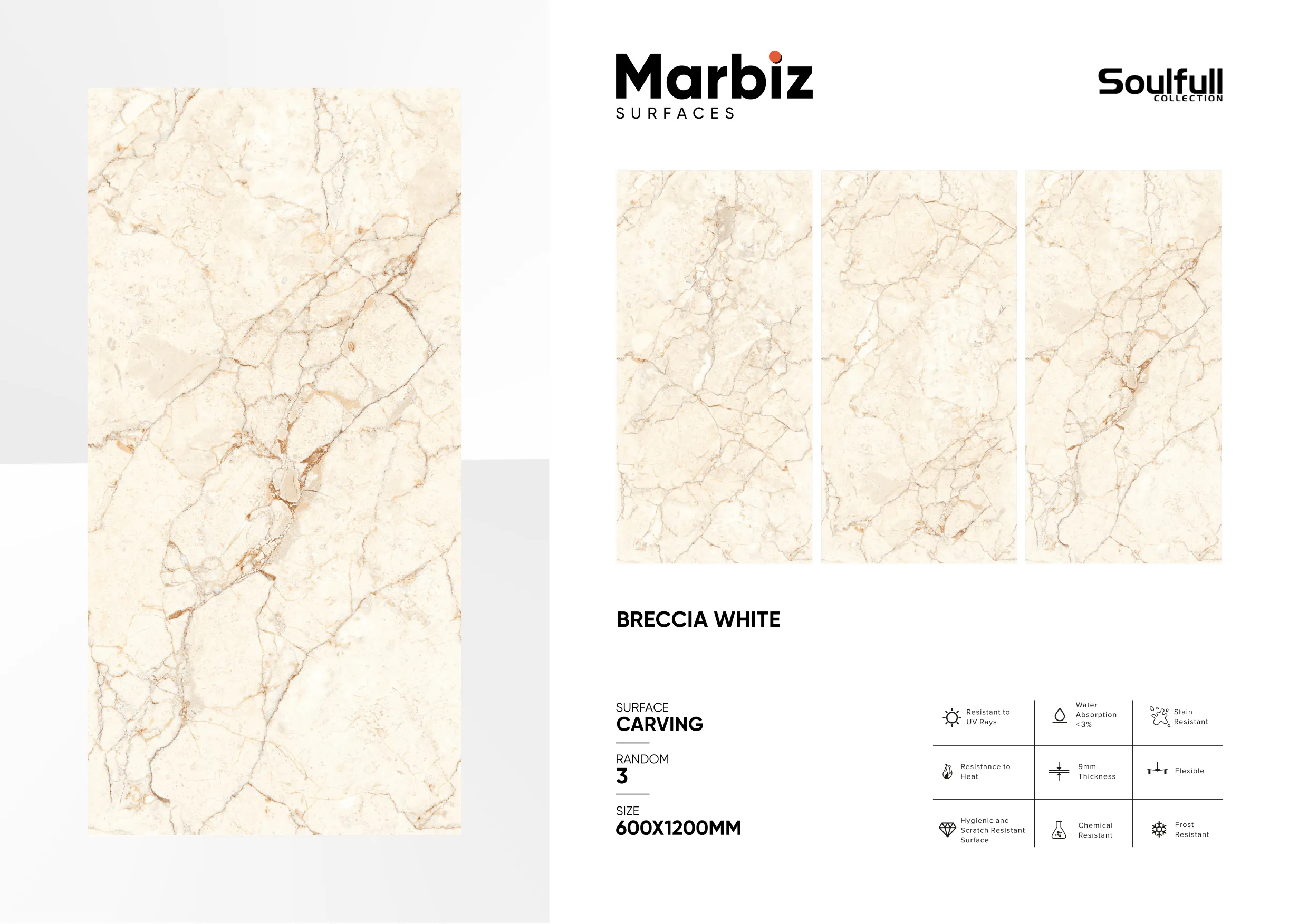 Soulfull 600x1200mm Carving Random - Design 144 - 600x1200mm Carving