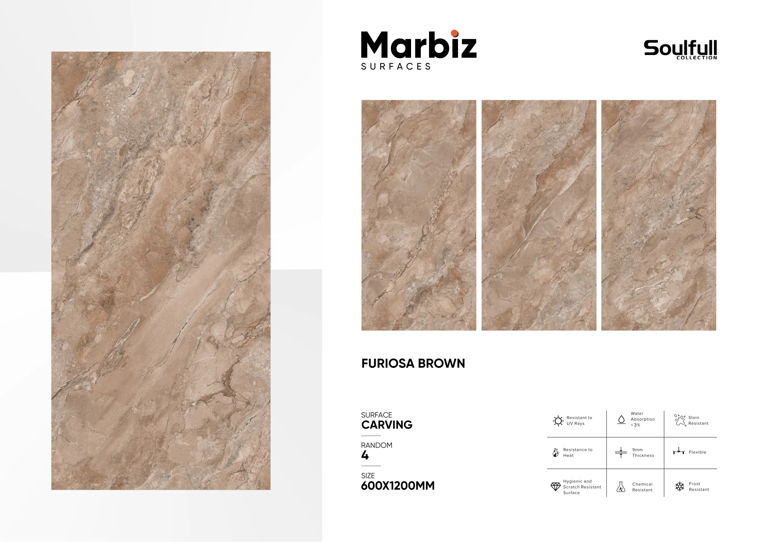 Soulfull 600x1200mm Carving Random - Design 166 - 600x1200mm Carving
