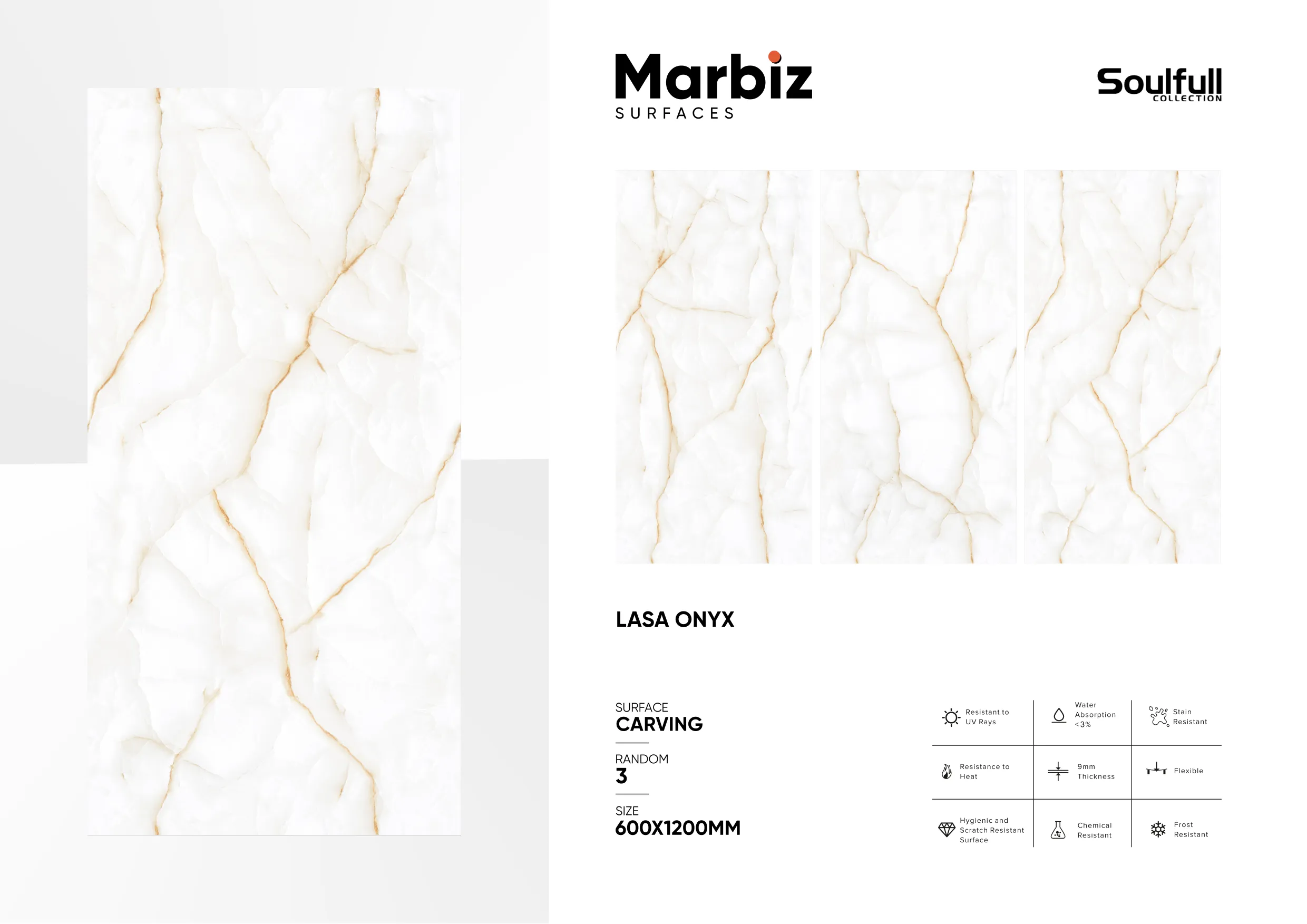 Soulfull 600x1200mm Carving Random - Design 172 - 600x1200mm Carving