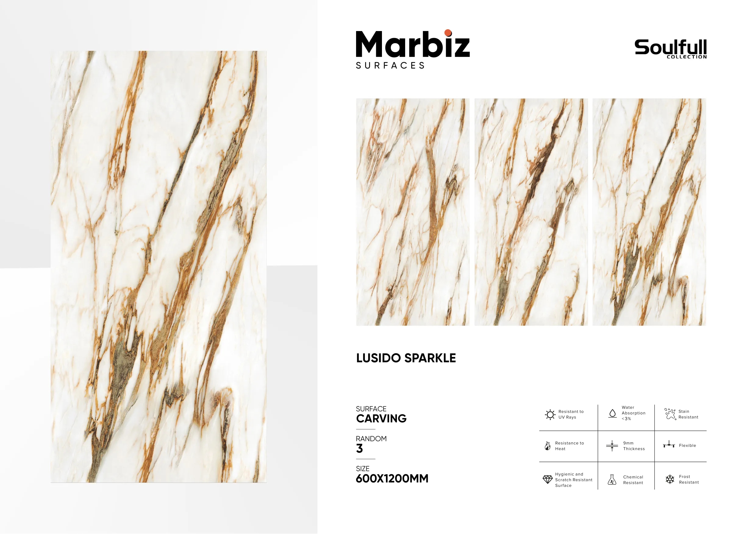 Soulfull 600x1200mm Carving Random - Design 176 - 600x1200mm Carving