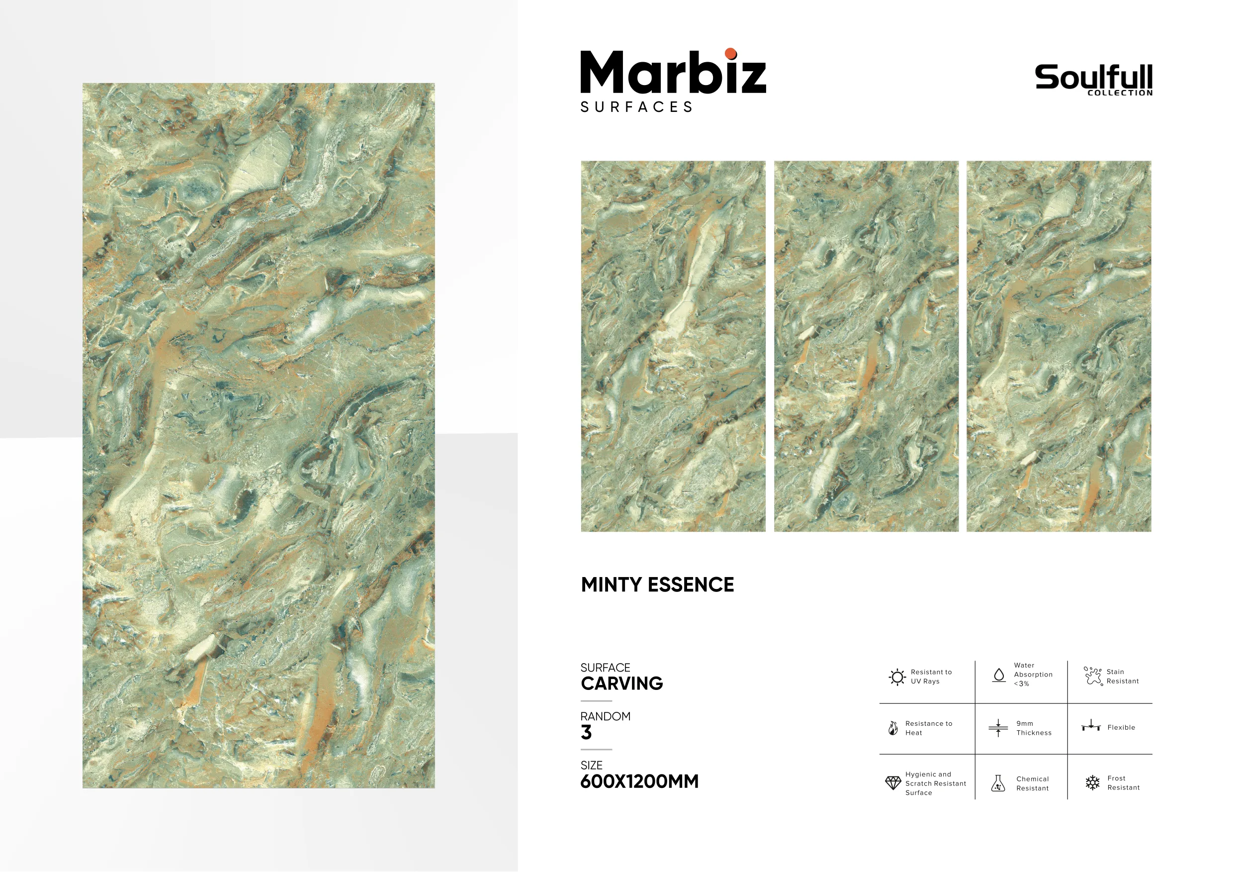 Soulfull 600x1200mm Carving Random - Design 178 - 600x1200mm Carving