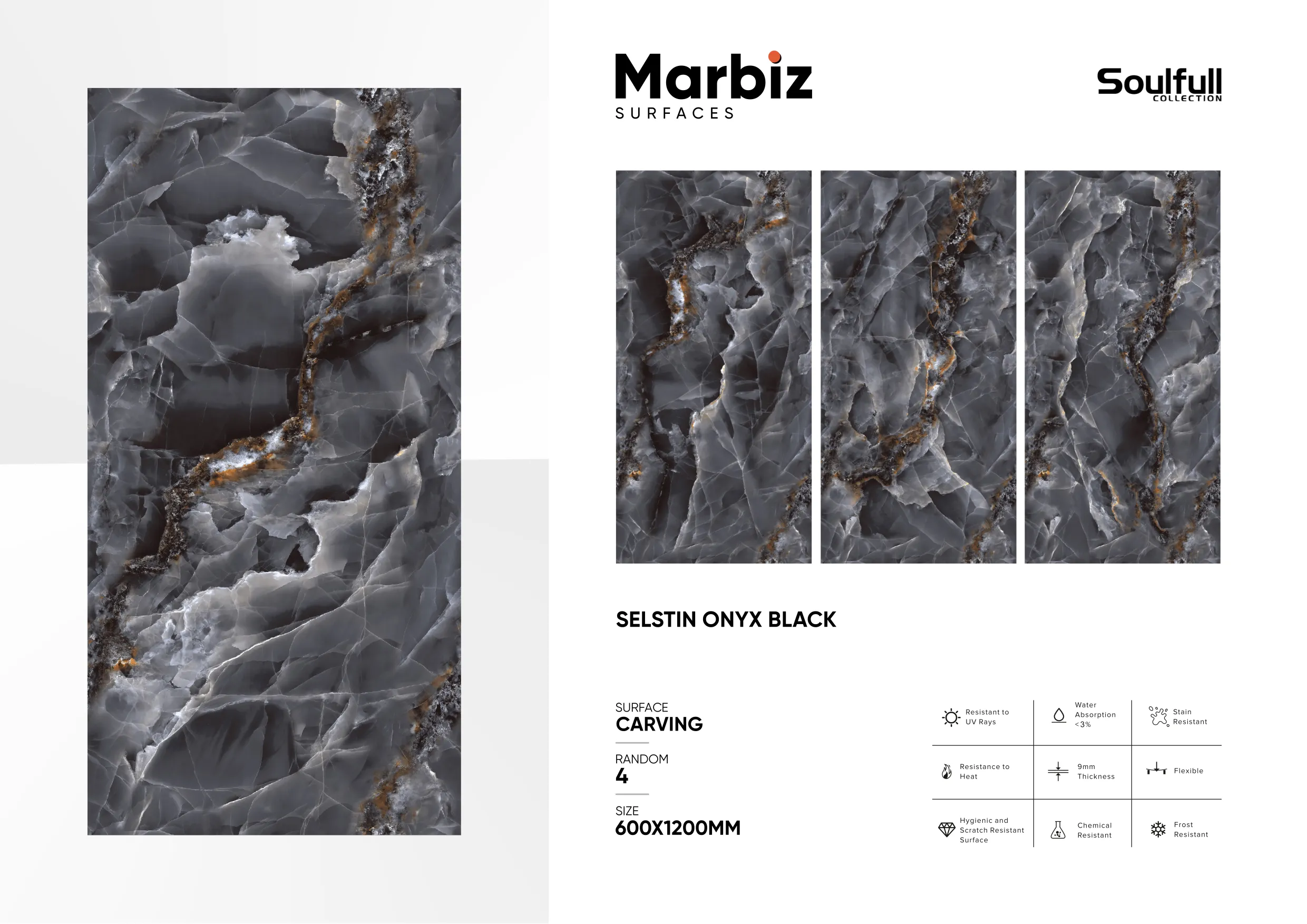 Soulfull 600x1200mm Carving Random - Design 184 - 600x1200mm Carving