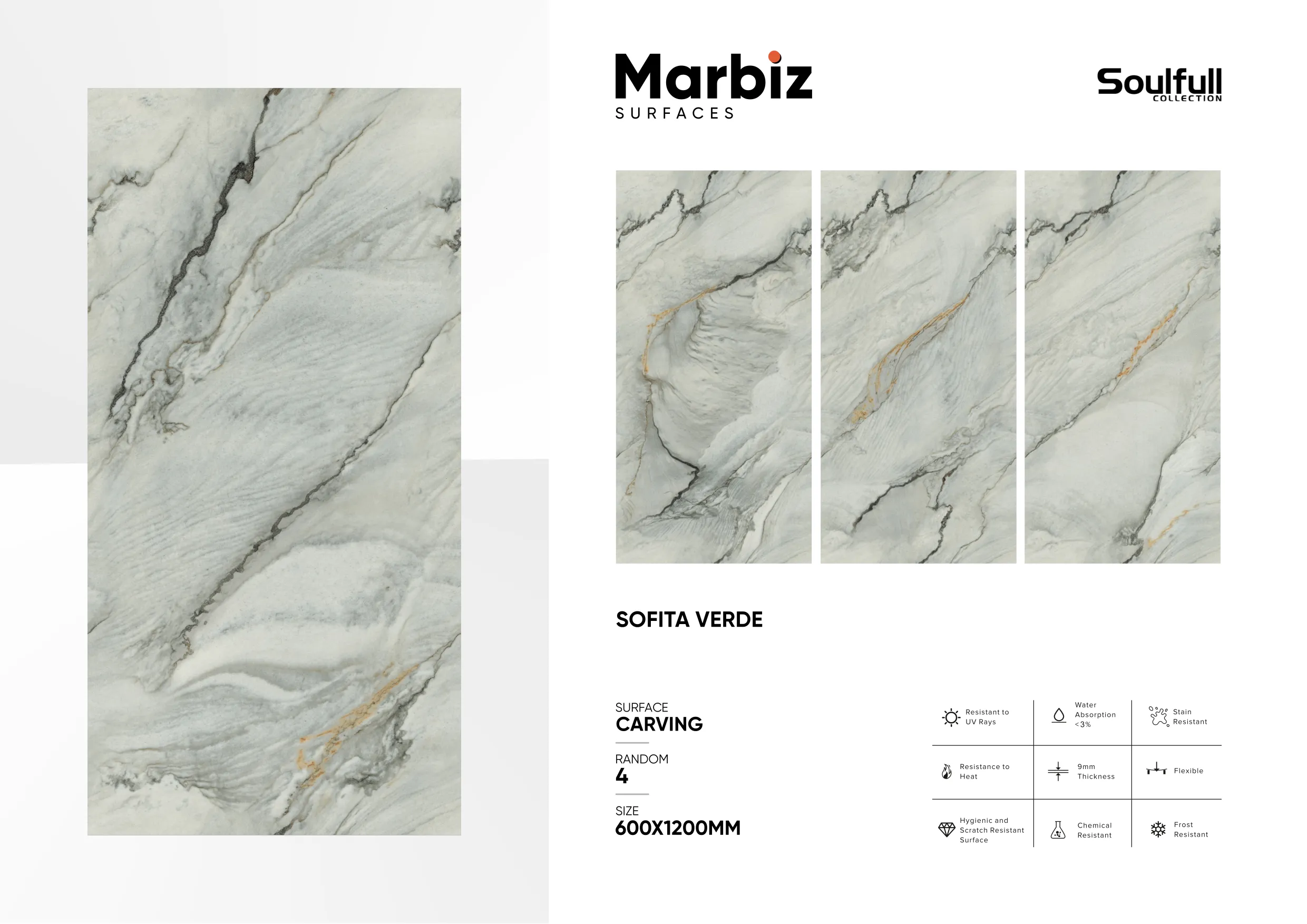 Soulfull 600x1200mm Carving Random - Design 190 - 600x1200mm Carving
