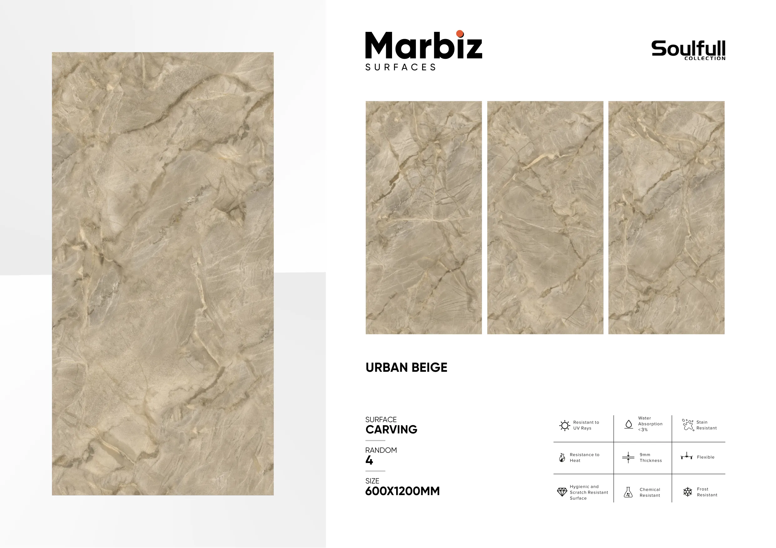 Soulfull 600x1200mm Carving Random - Design 192 - 600x1200mm Carving