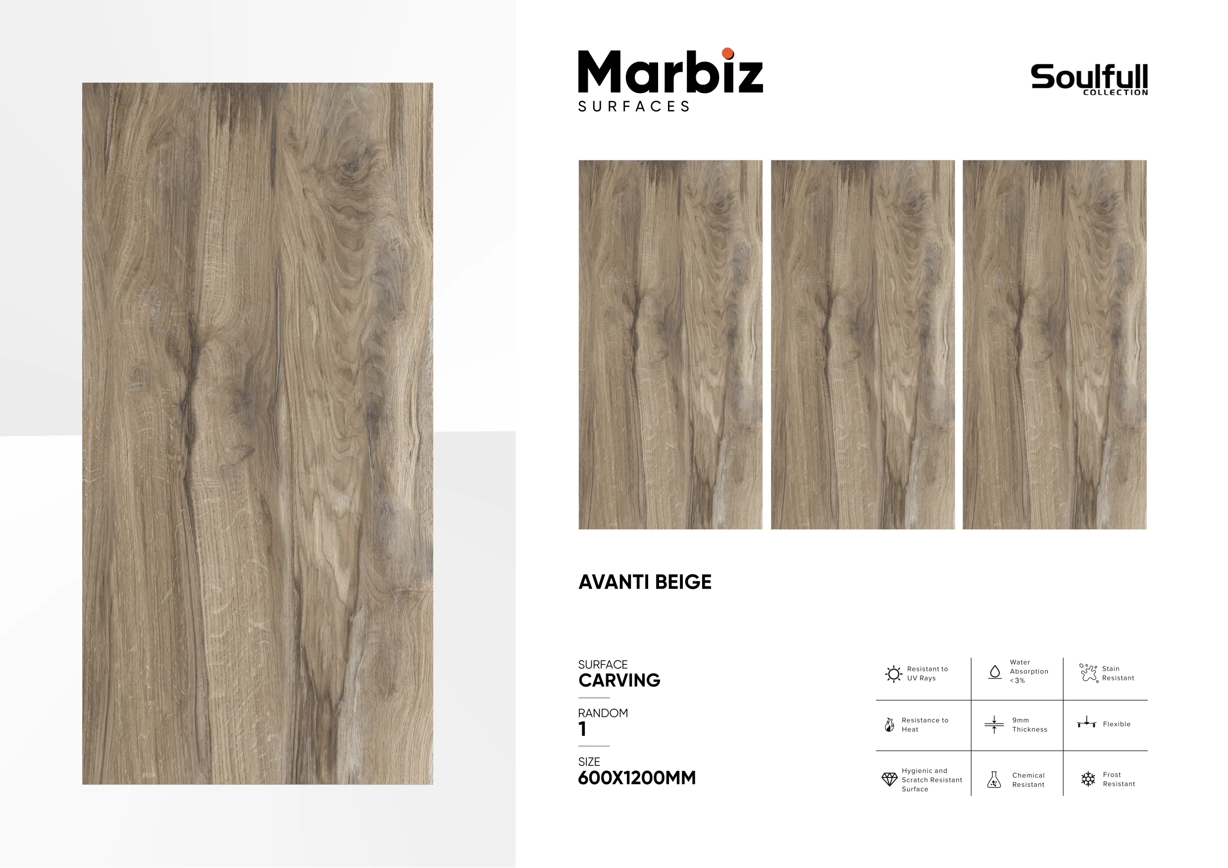 Soulfull 600x1200mm Carving Random - Design 196 - 600x1200mm Carving
