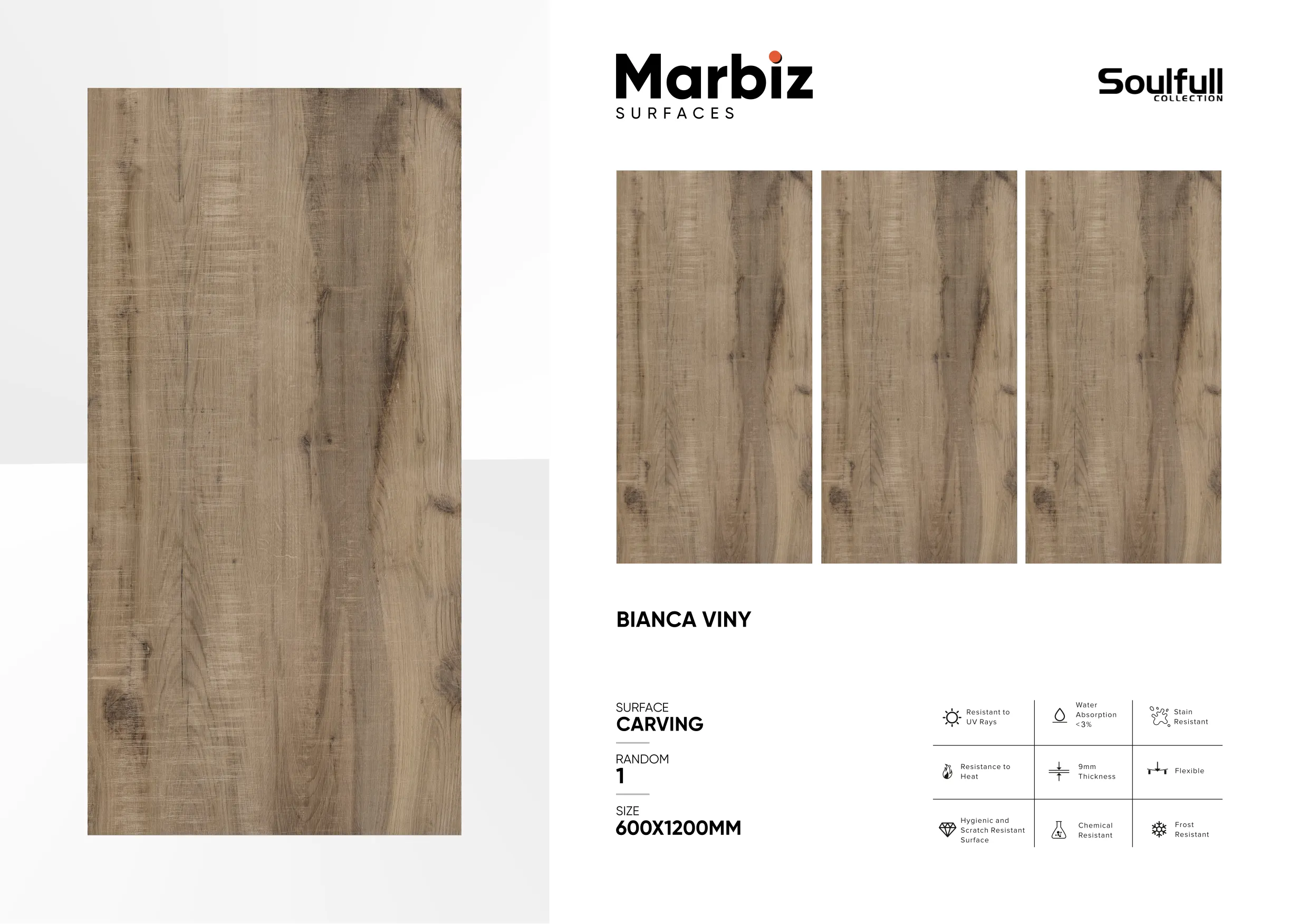 Soulfull 600x1200mm Carving Random - Design 210 - 600x1200mm Carving