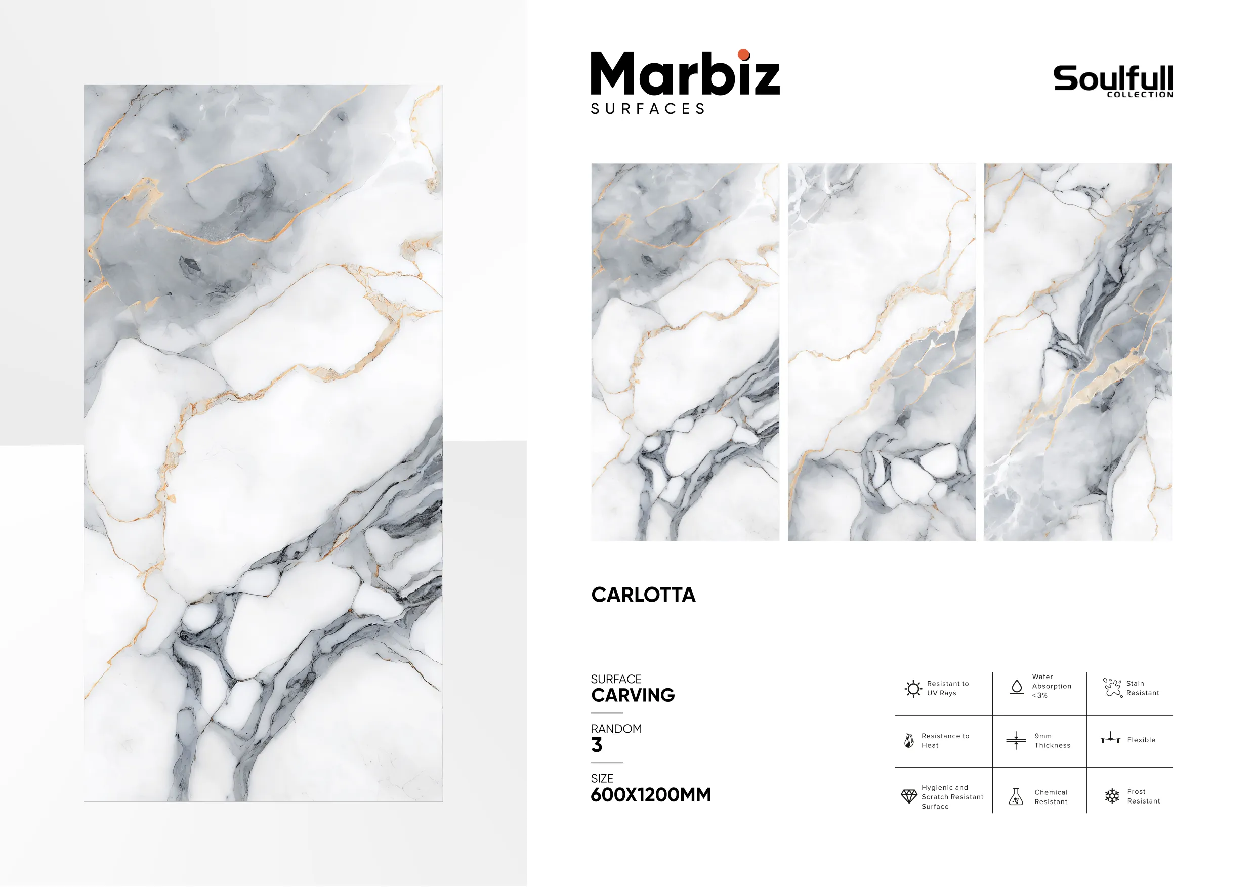 Soulfull 600x1200mm Carving Random - Design 212 - 600x1200mm Carving