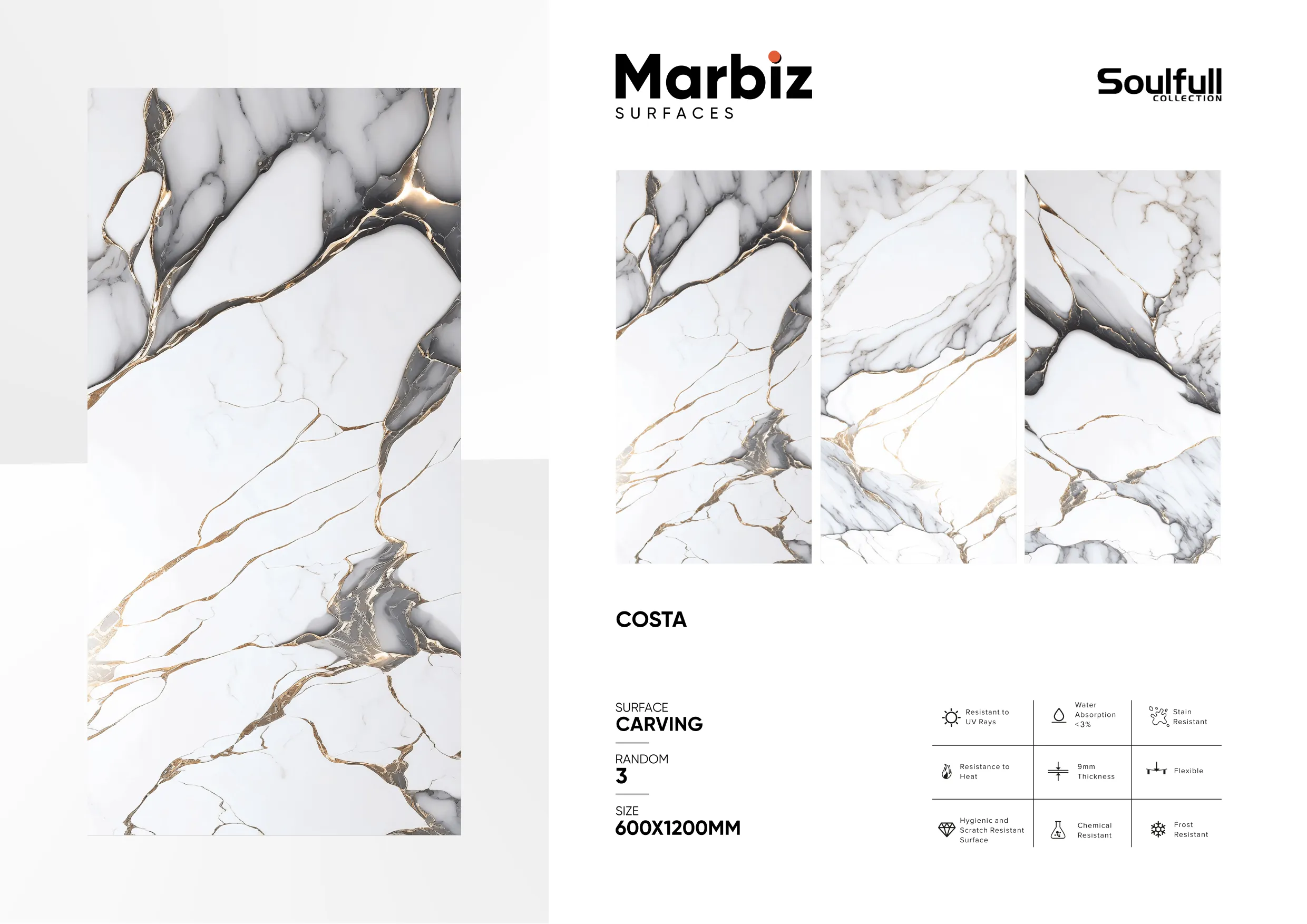Soulfull 600x1200mm Carving Random - Design 214 - 600x1200mm Carving