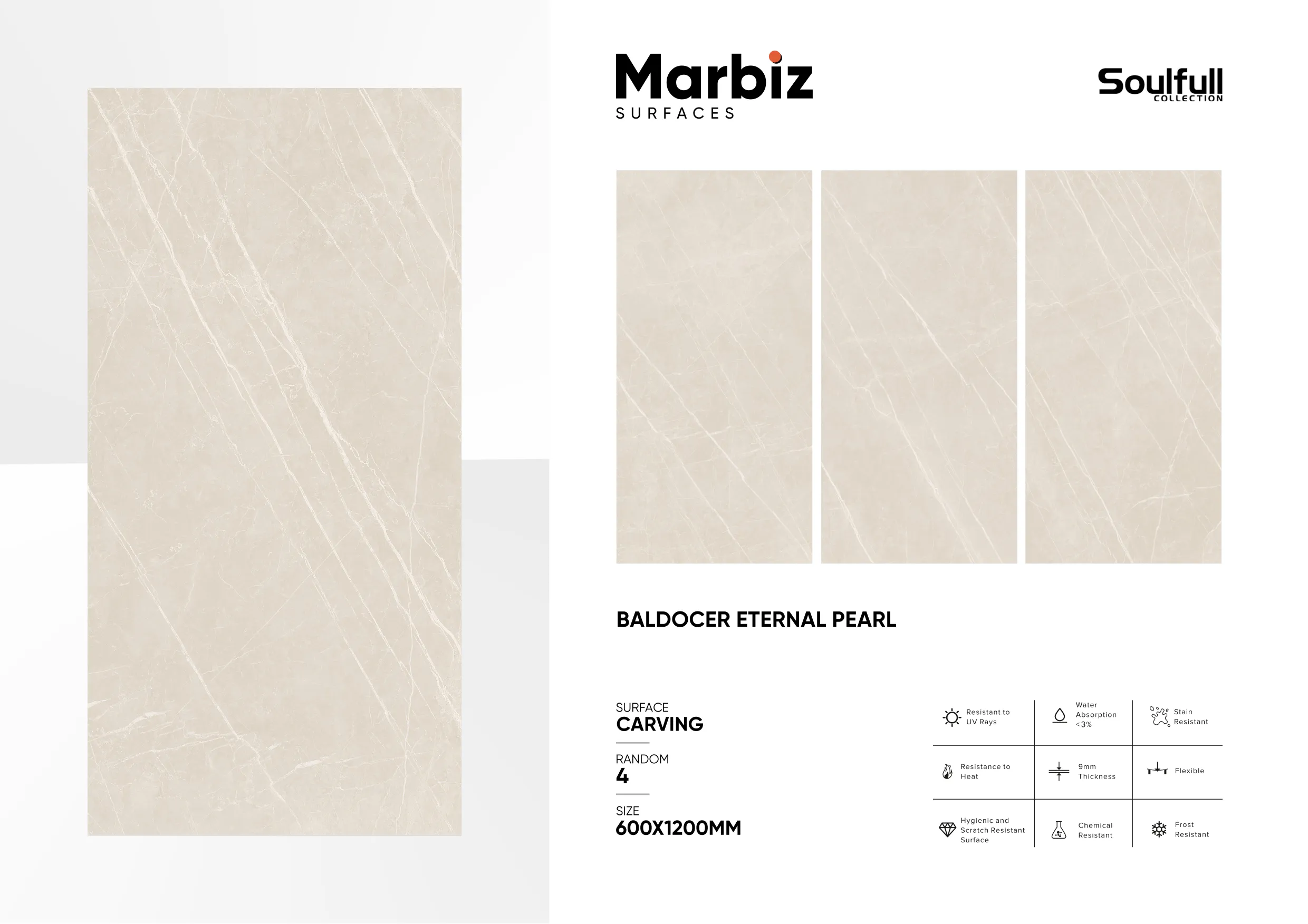 Soulfull 600x1200mm Carving Random - Design 28 - 600x1200mm Carving