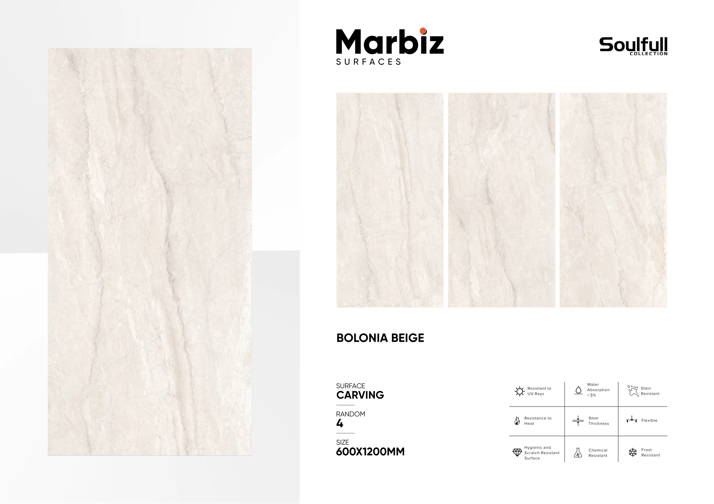 Soulfull 600x1200mm Carving Random - Design 30 - 600x1200mm Carving