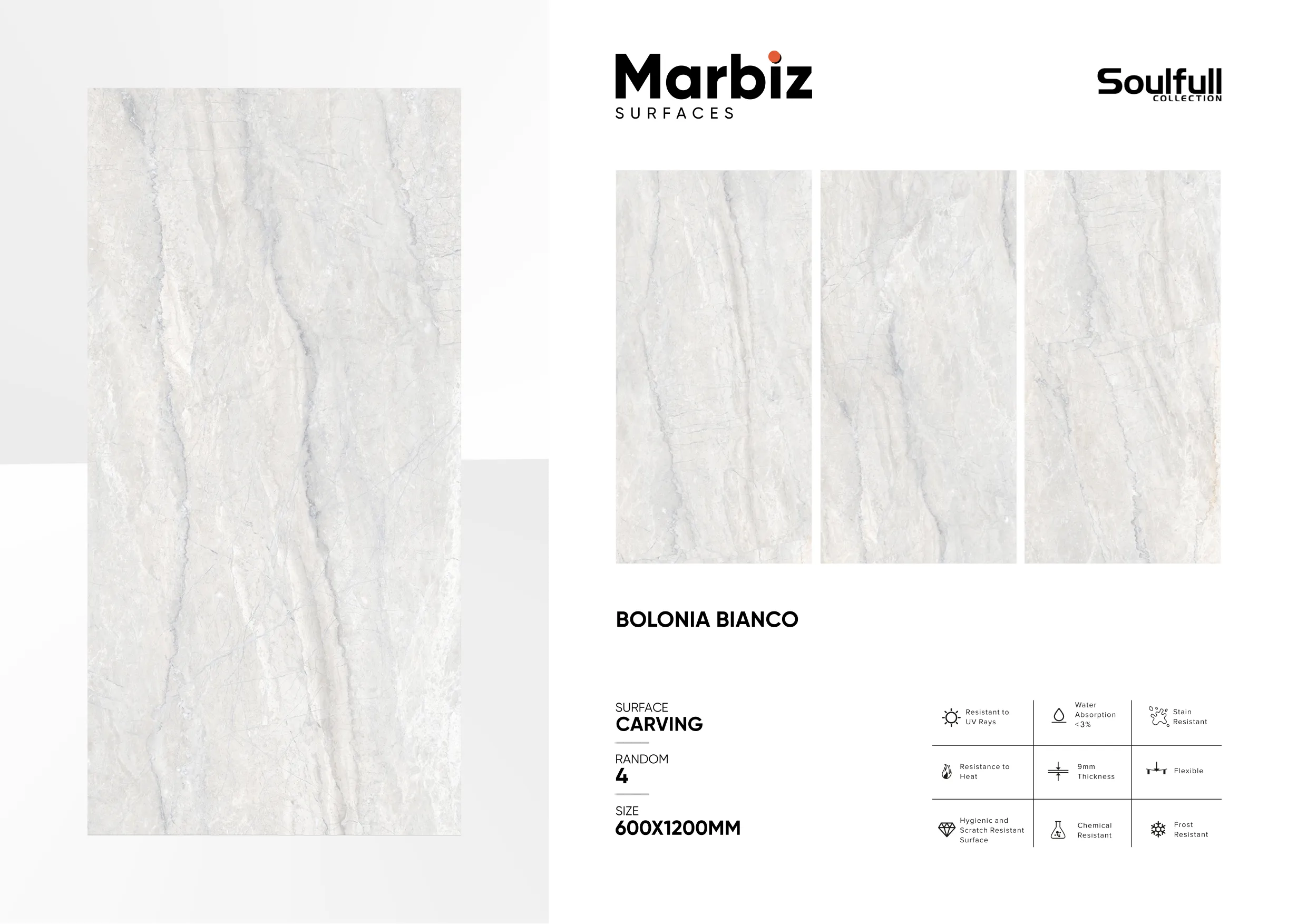 Soulfull 600x1200mm Carving Random - Design 32 - 600x1200mm Carving