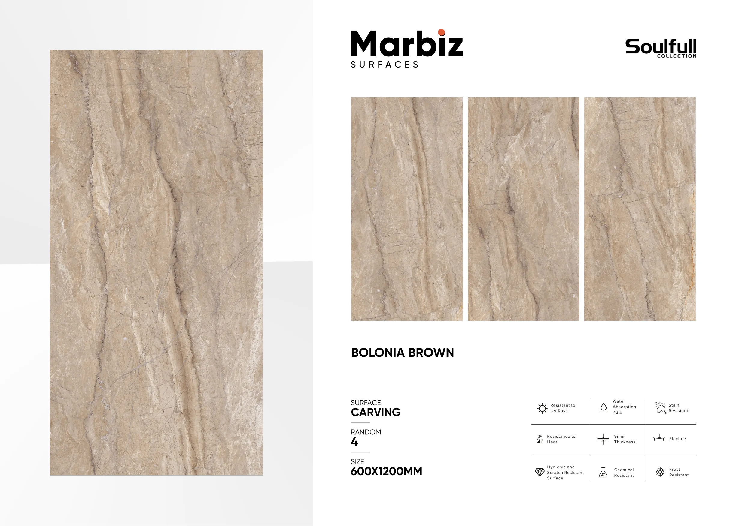 Soulfull 600x1200mm Carving Random - Design 34 - 600x1200mm Carving