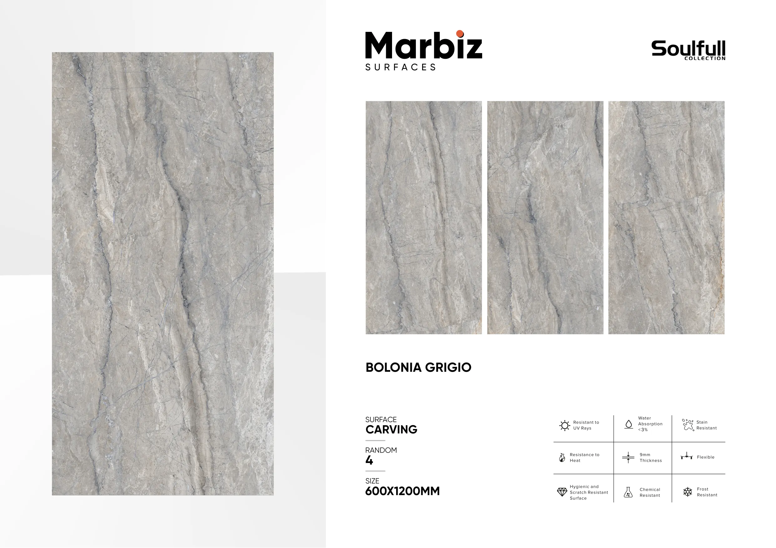 Soulfull 600x1200mm Carving Random - Design 36 - 600x1200mm Carving