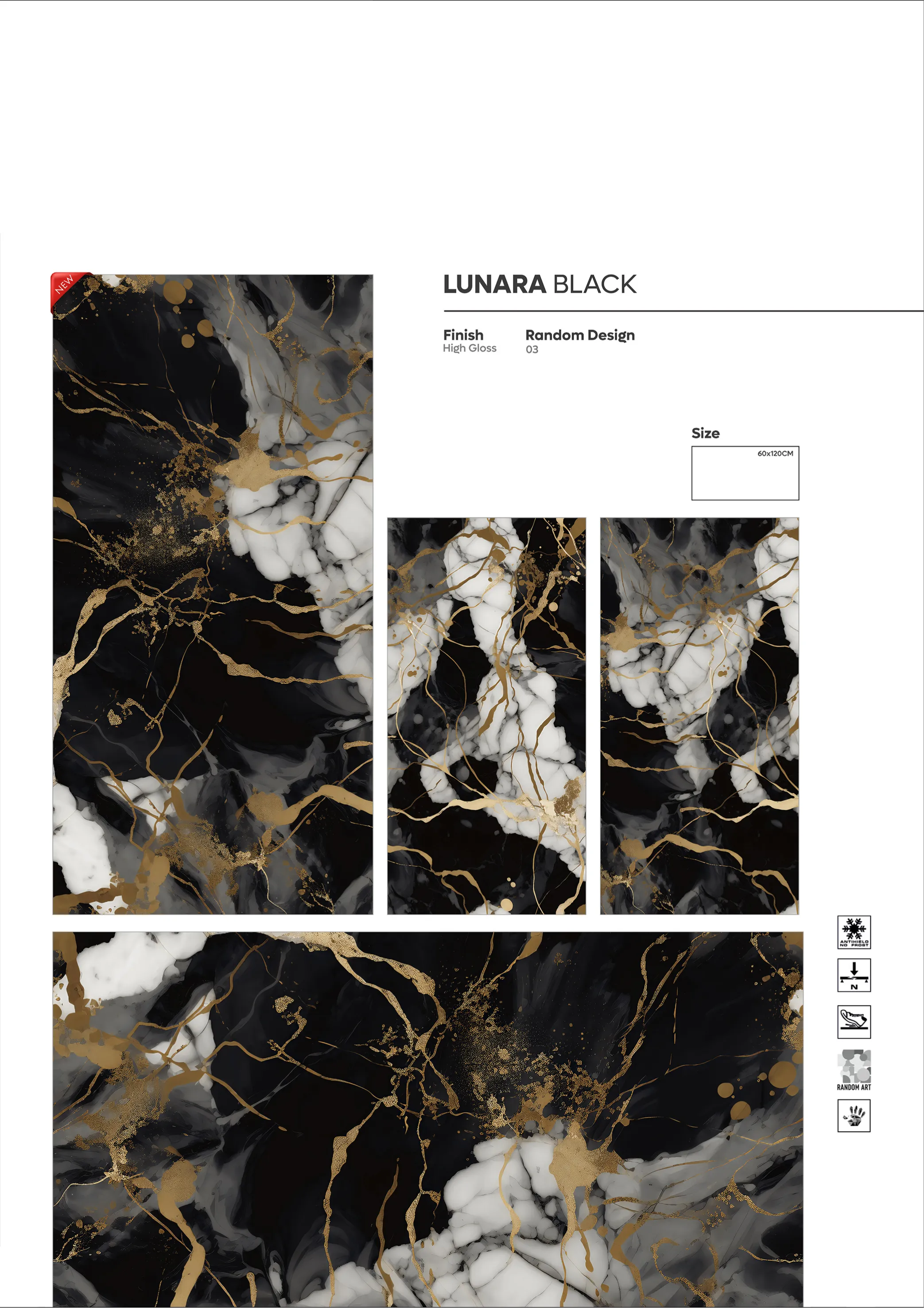 NORMAL HIGH GLOSSY - Design 13 - 600x1200mm High Gloss