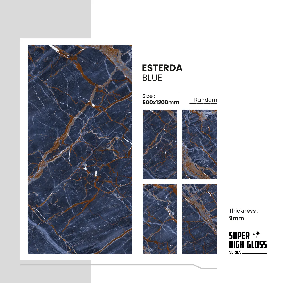 Super High Gloss Series Catalogue - Design 9 - 600x1200mm Super High Gloss