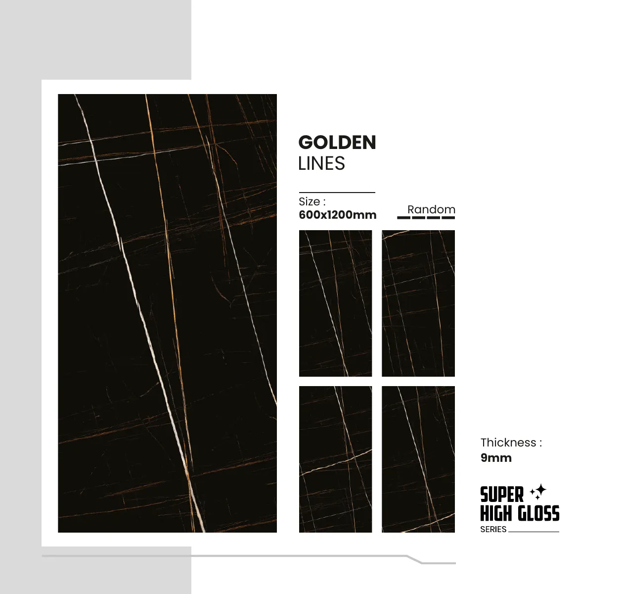 Super High Gloss Series Catalogue - Design 13 - 600x1200mm Super High Gloss