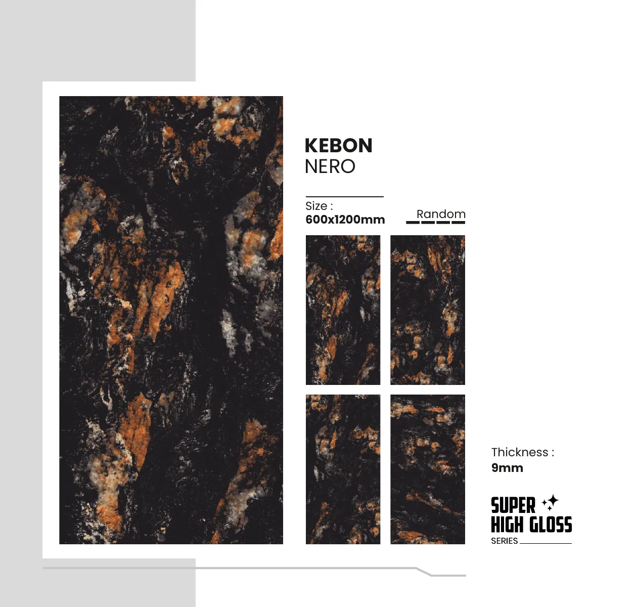 Super High Gloss Series Catalogue - Design 19 - 600x1200mm Super High Gloss