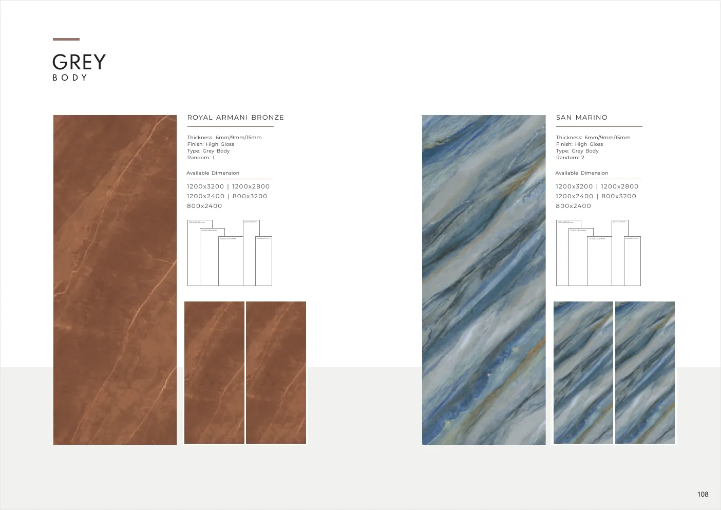 Ultima General Catalog - Design 107 - 1200x3200mm Glossy