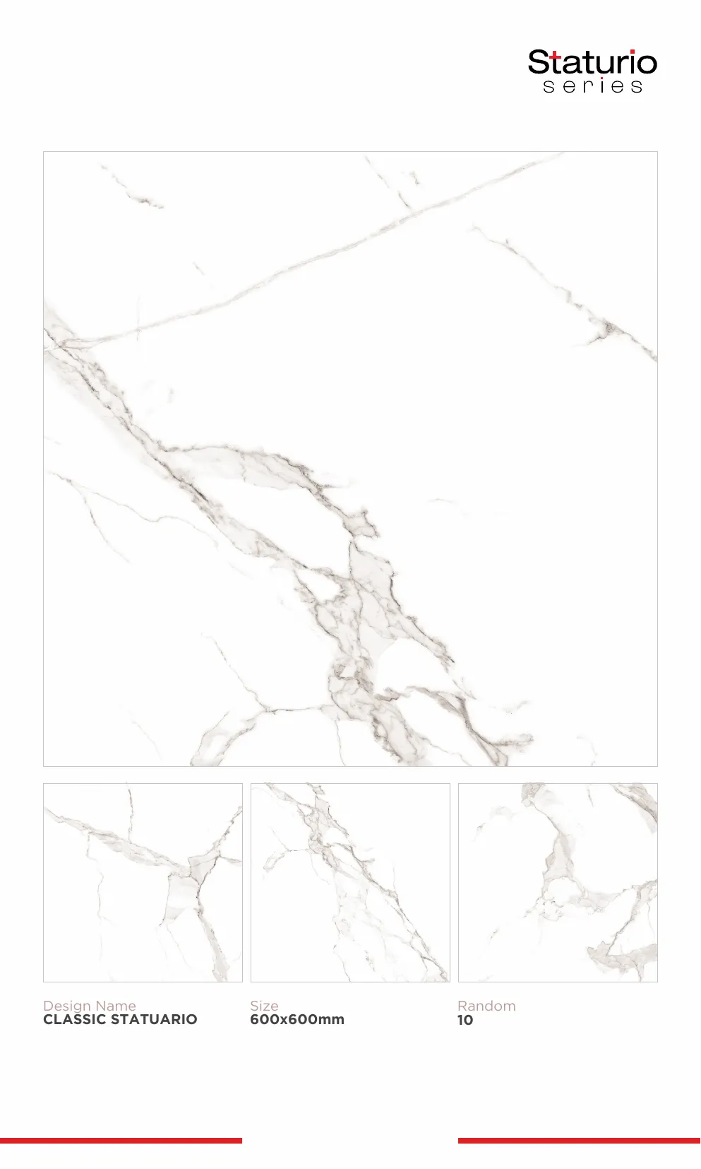 WL PGVT 3 Staturio 600x600mm - Design 33 - 600x600mm Statuario
