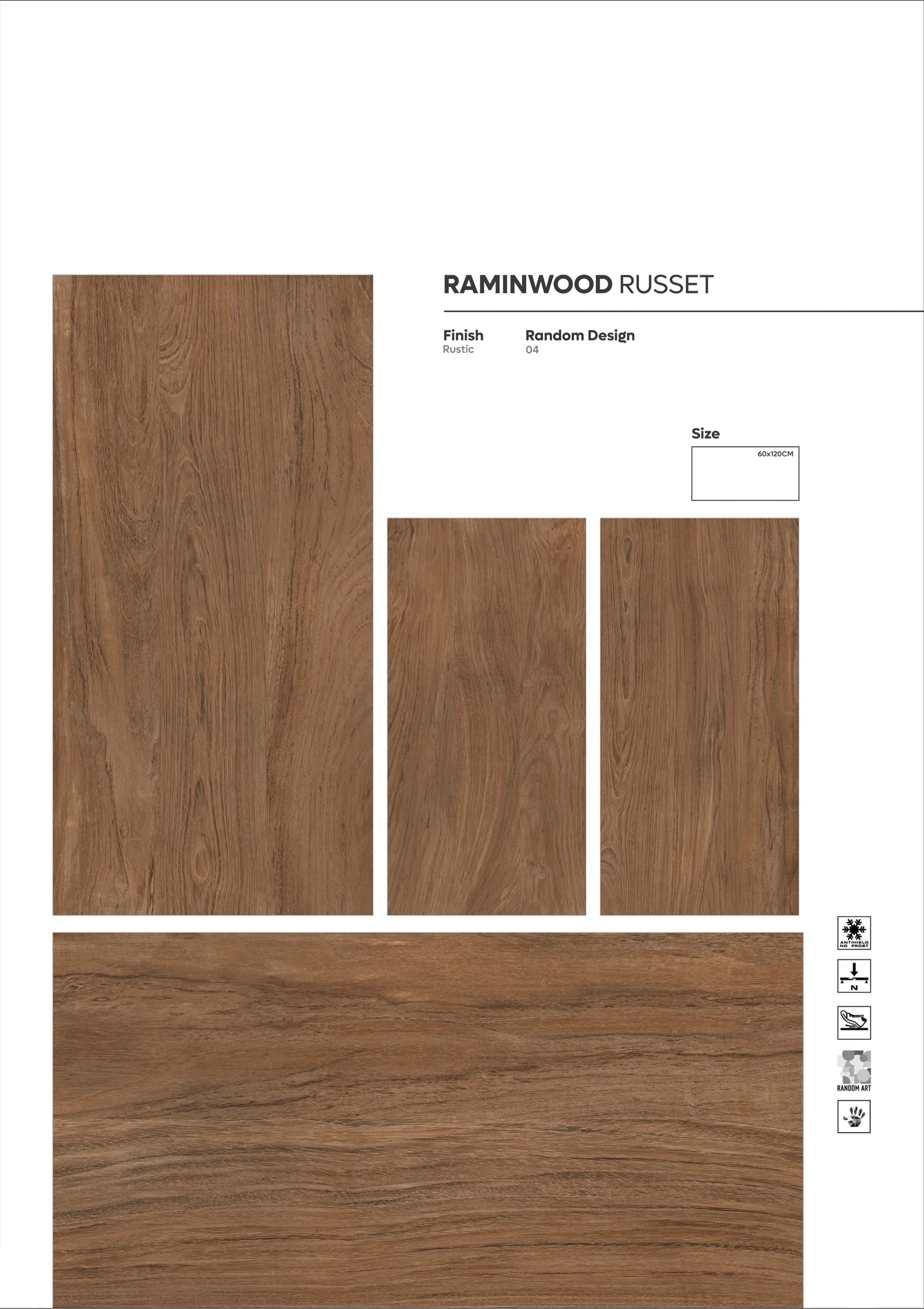WOODEN SERIES - Design 3 - 600x1200mm Wood
