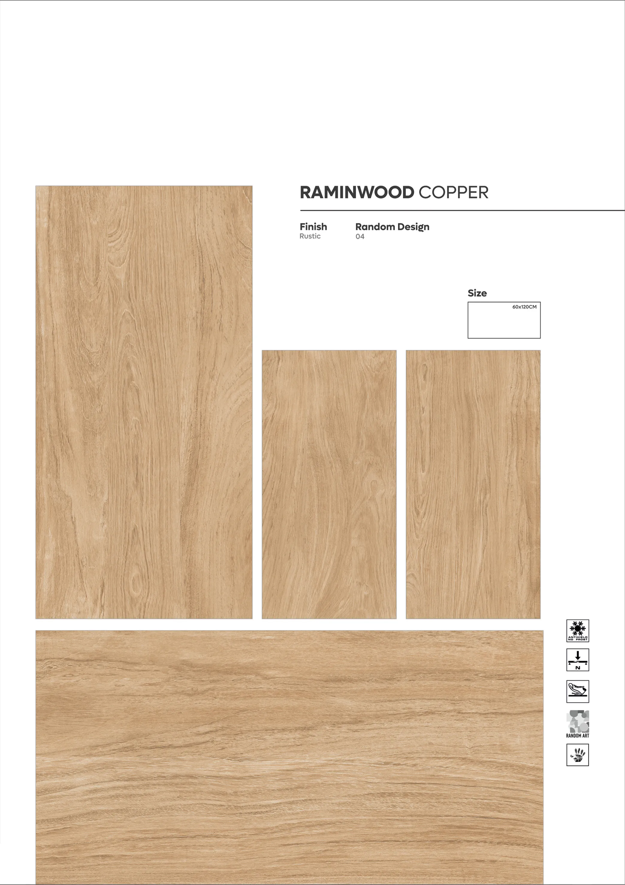 WOODEN SERIES - Design 4 - 600x1200mm Wood