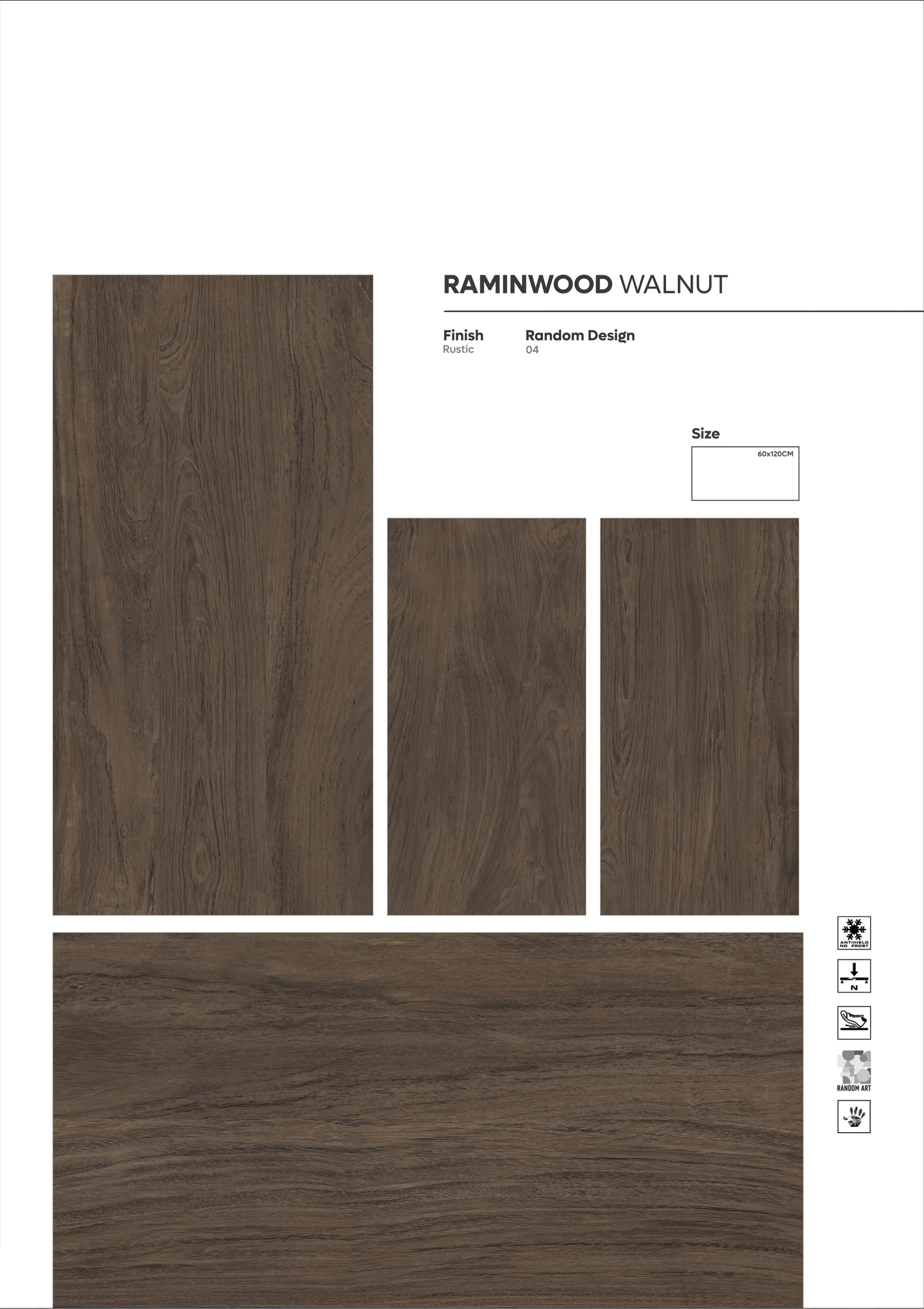 WOODEN SERIES - Design 5 - 600x1200mm Wood