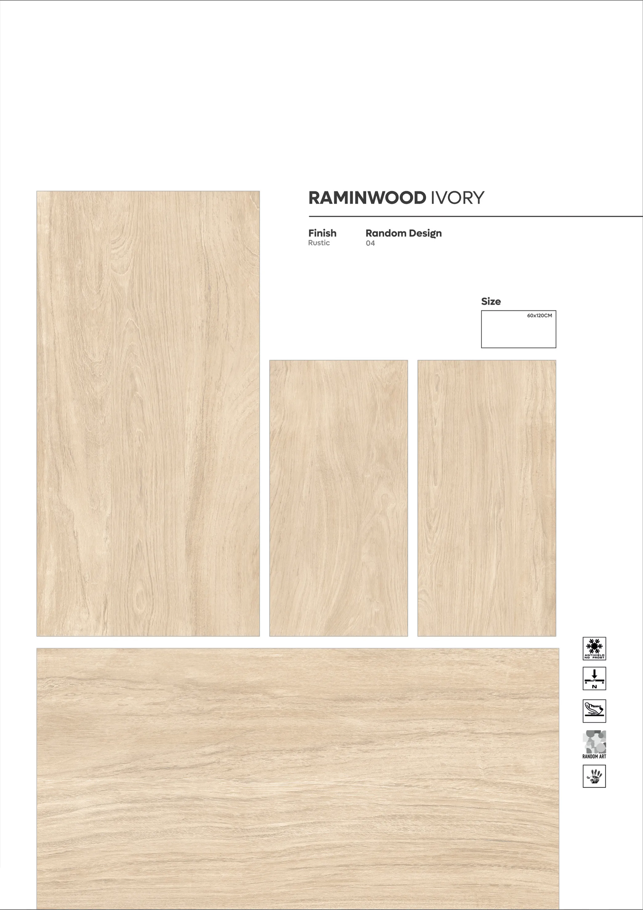 WOODEN SERIES - Design 6 - 600x1200mm Wood