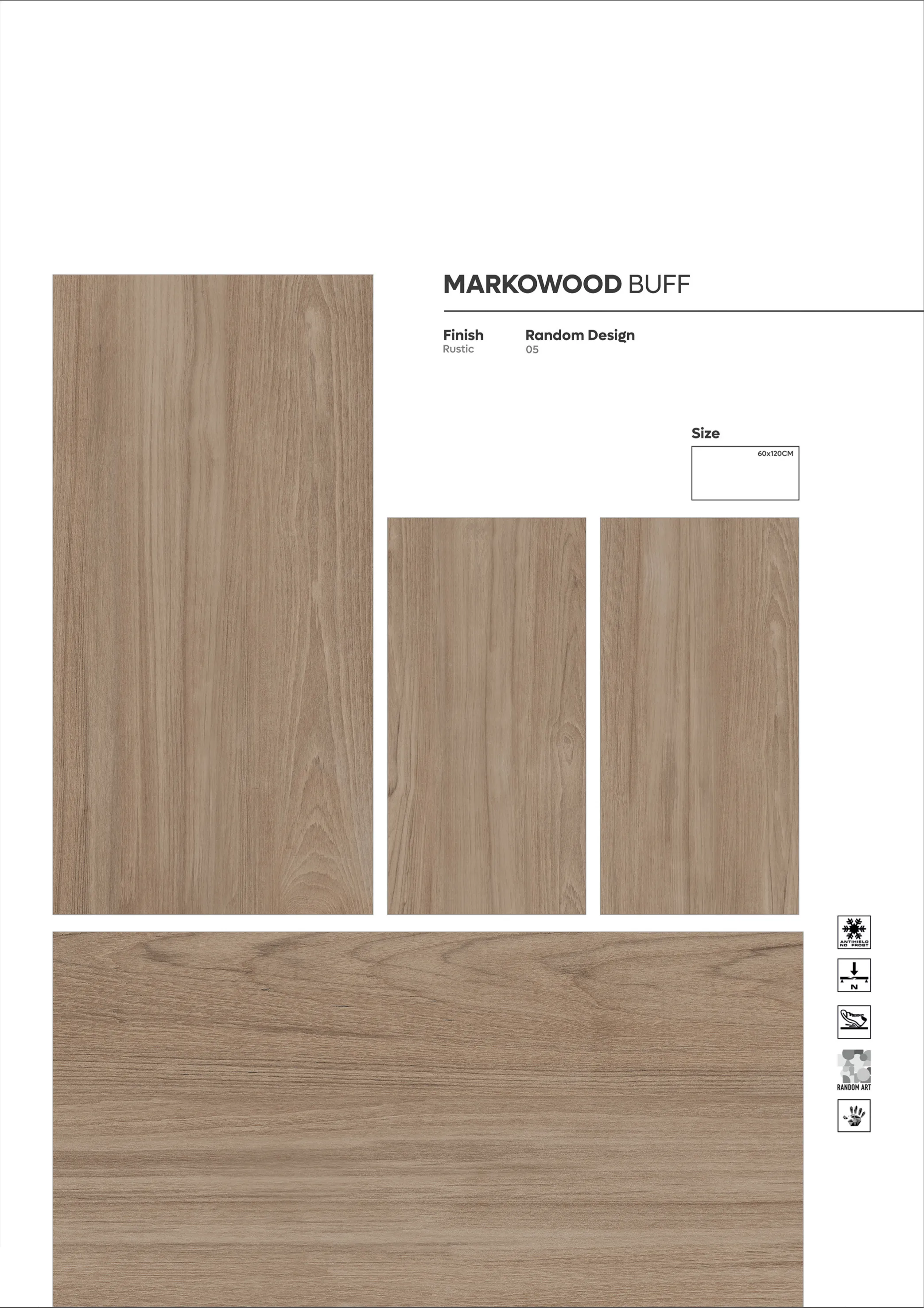 WOODEN SERIES - Design 7 - 600x1200mm Wood